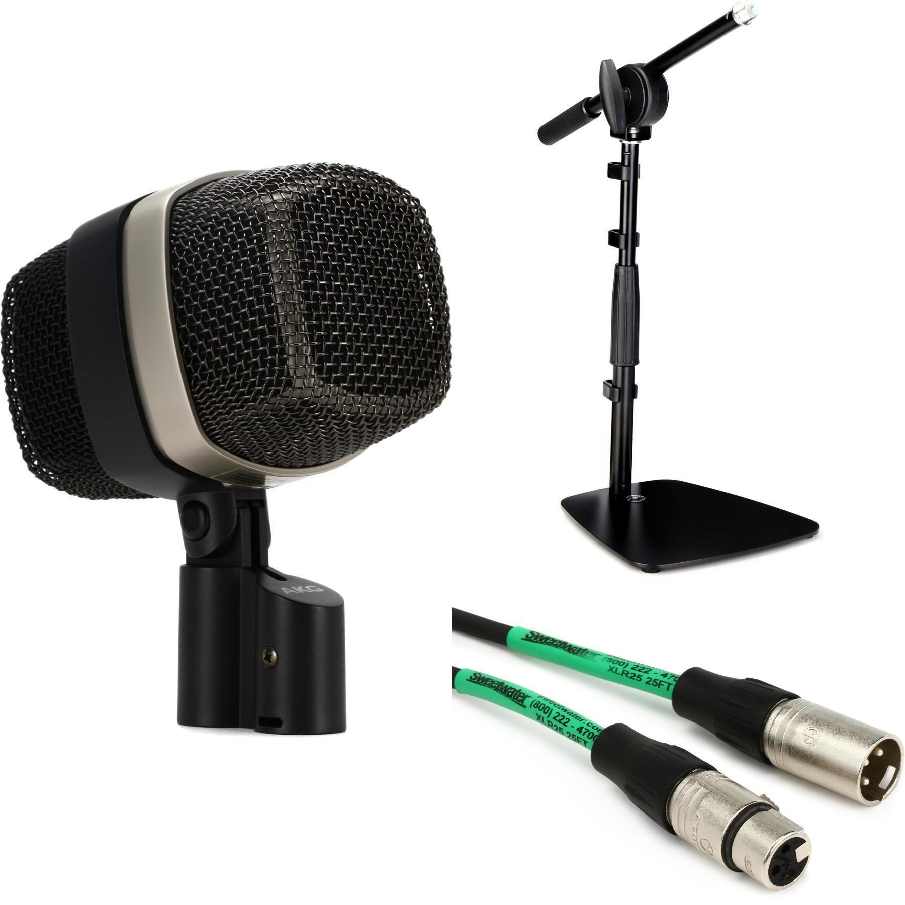 AKG D12 VR Dynamic Kick Drum Microphone Bundle with Stand and