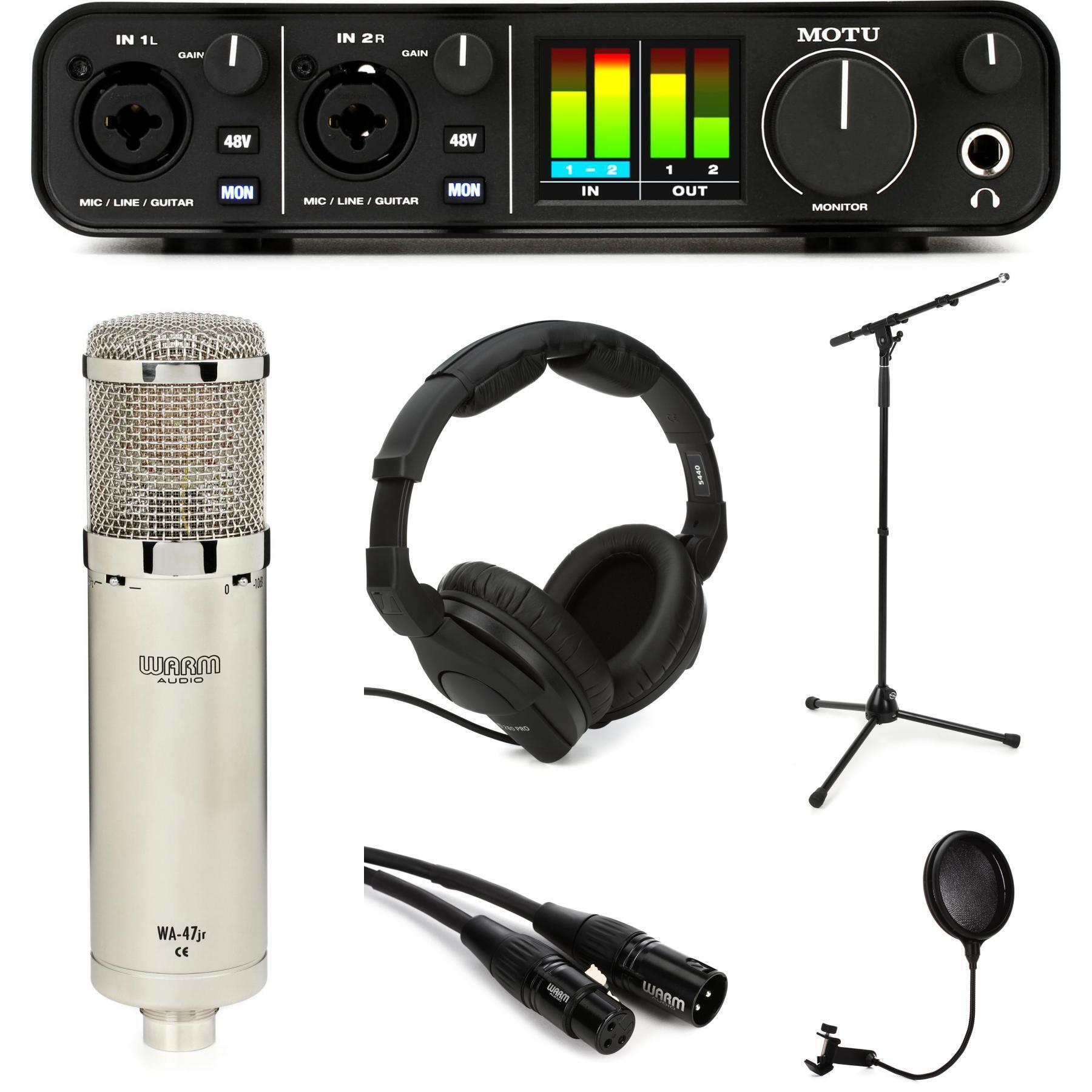 MOTU M2 and Warm Audio WA-47Jr Vocal Recording Bundle | Sweetwater