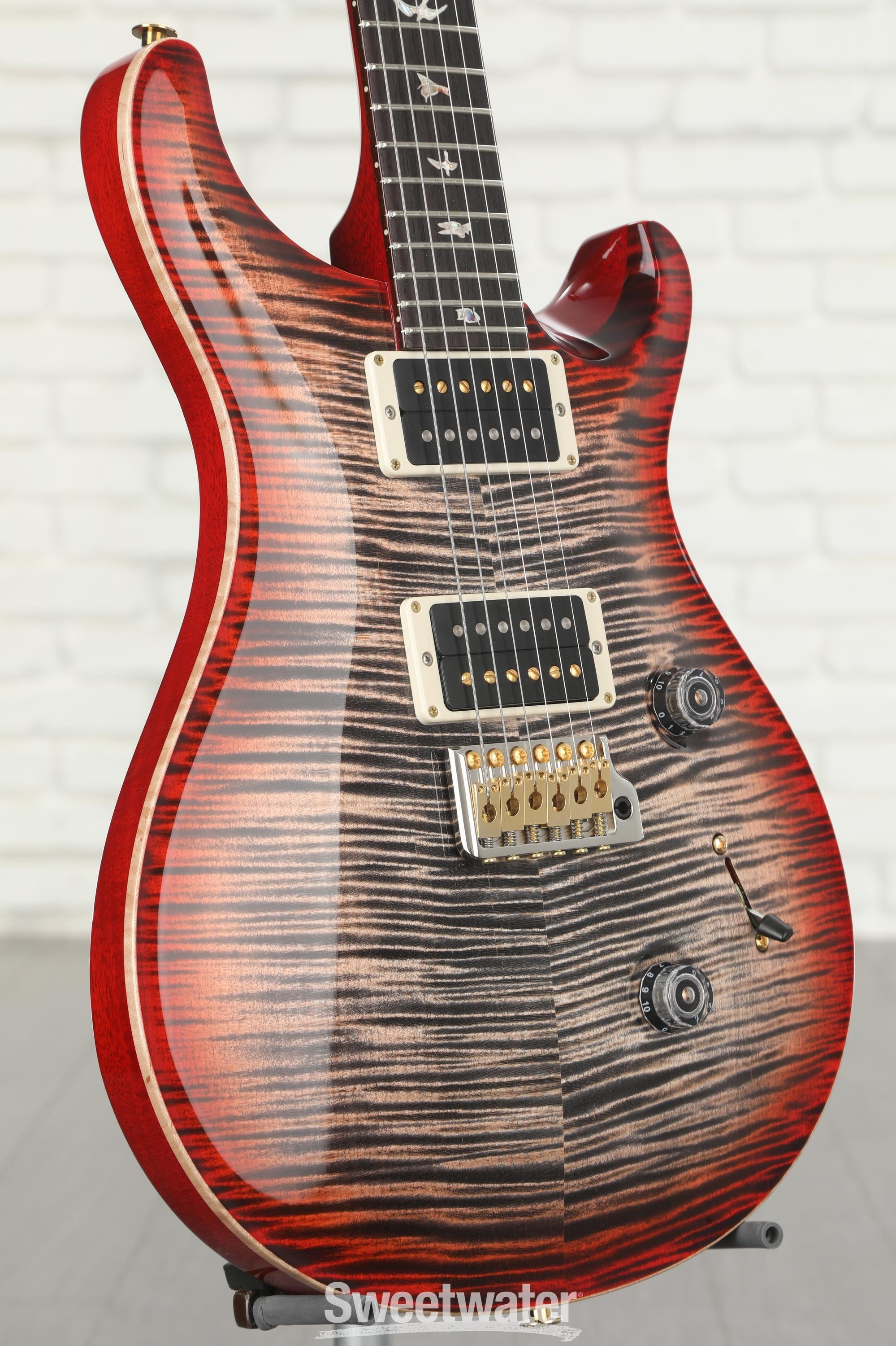 PRS Custom 24 Electric Guitar - Charcoal Cherry Burst, 10-Top