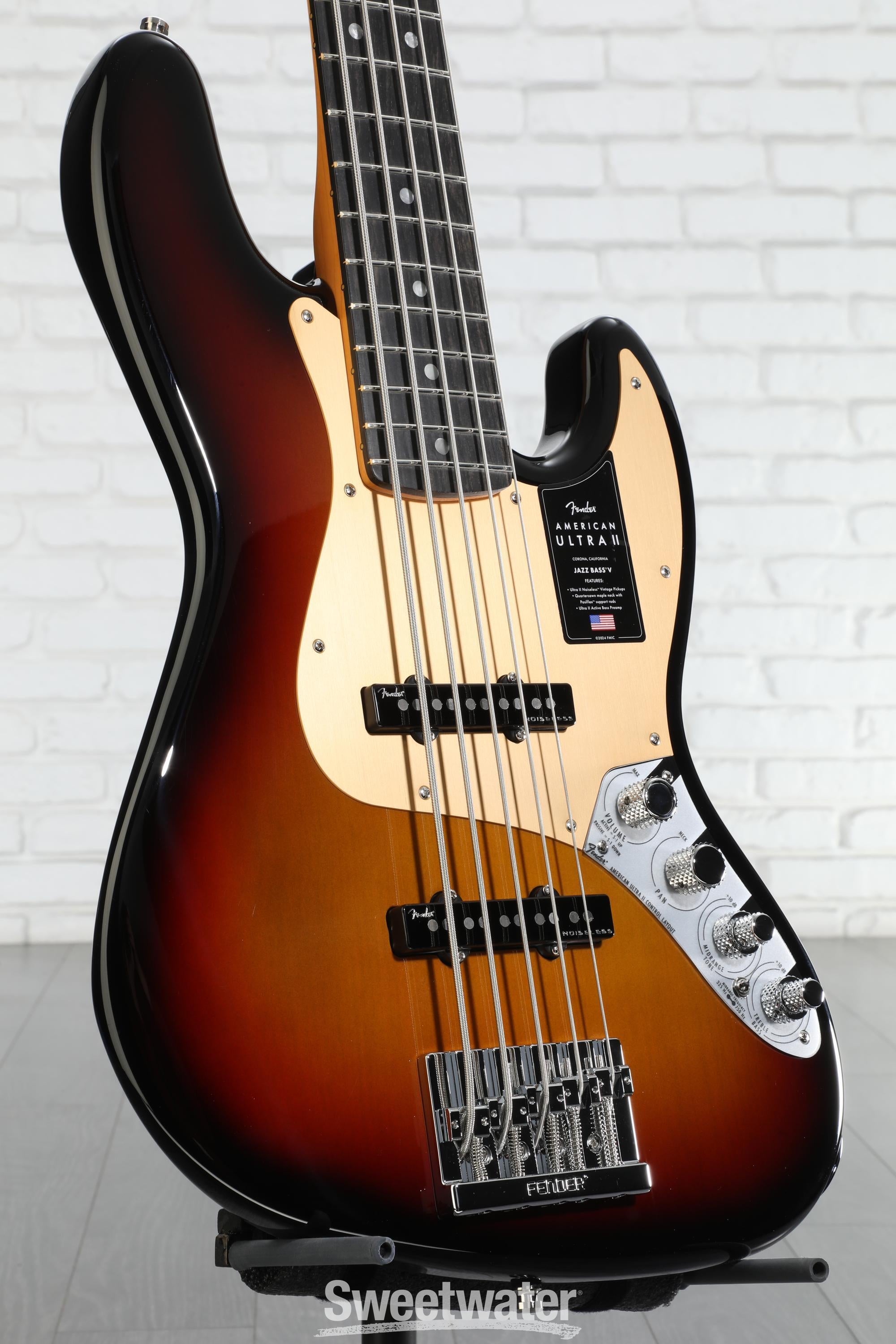 Fender American Ultra II Jazz Bass V - Ultraburst, Ebony