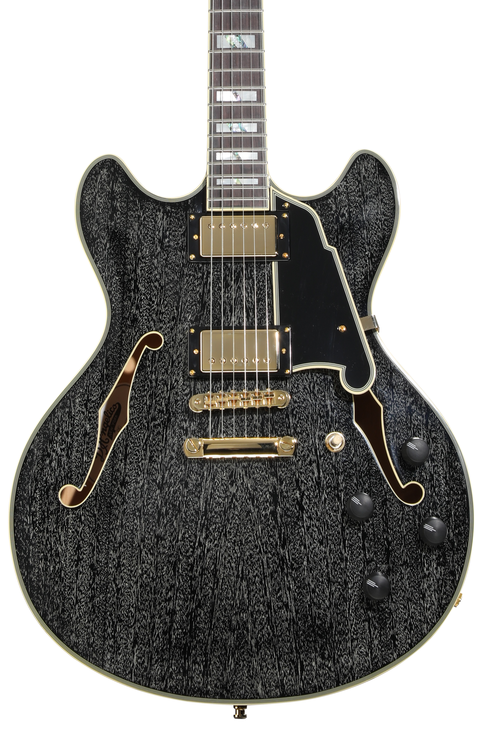 D'Angelico Excel DC Semi-hollowbody Electric Guitar - Black Dog