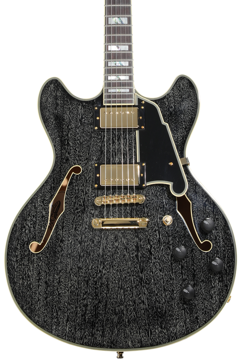D'Angelico Excel DC Semi-hollowbody Electric Guitar - Black Dog