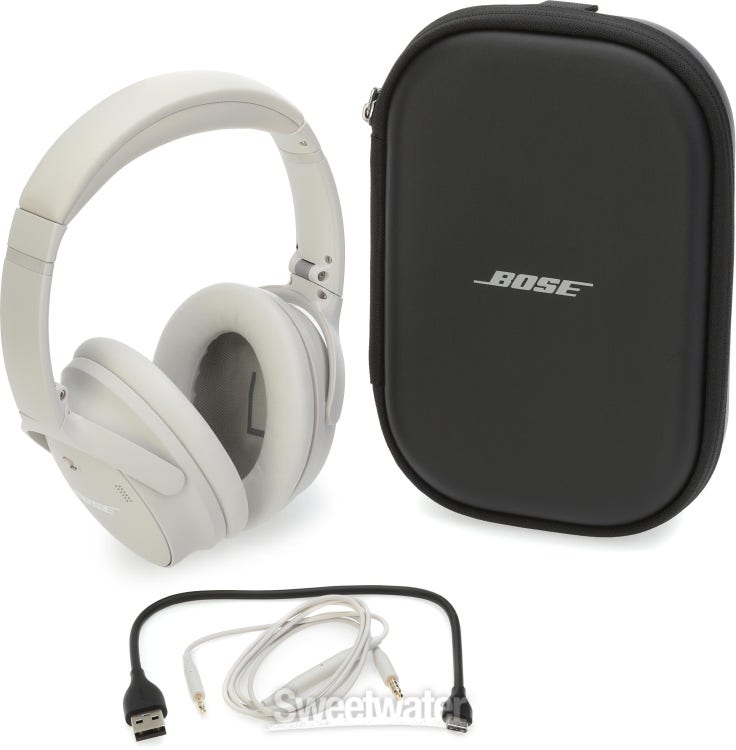 Bose QuietComfort Wireless Noise Cancelling Headphones, Bluetooth Over Ear  Headphones with Up To 24 Hours of Battery Life, White Smoke