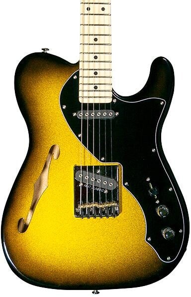 G&L Fullerton Deluxe ASAT Classic Semi-hollow Thinline Electric Guitar -  2-tone Goldburst Metallic