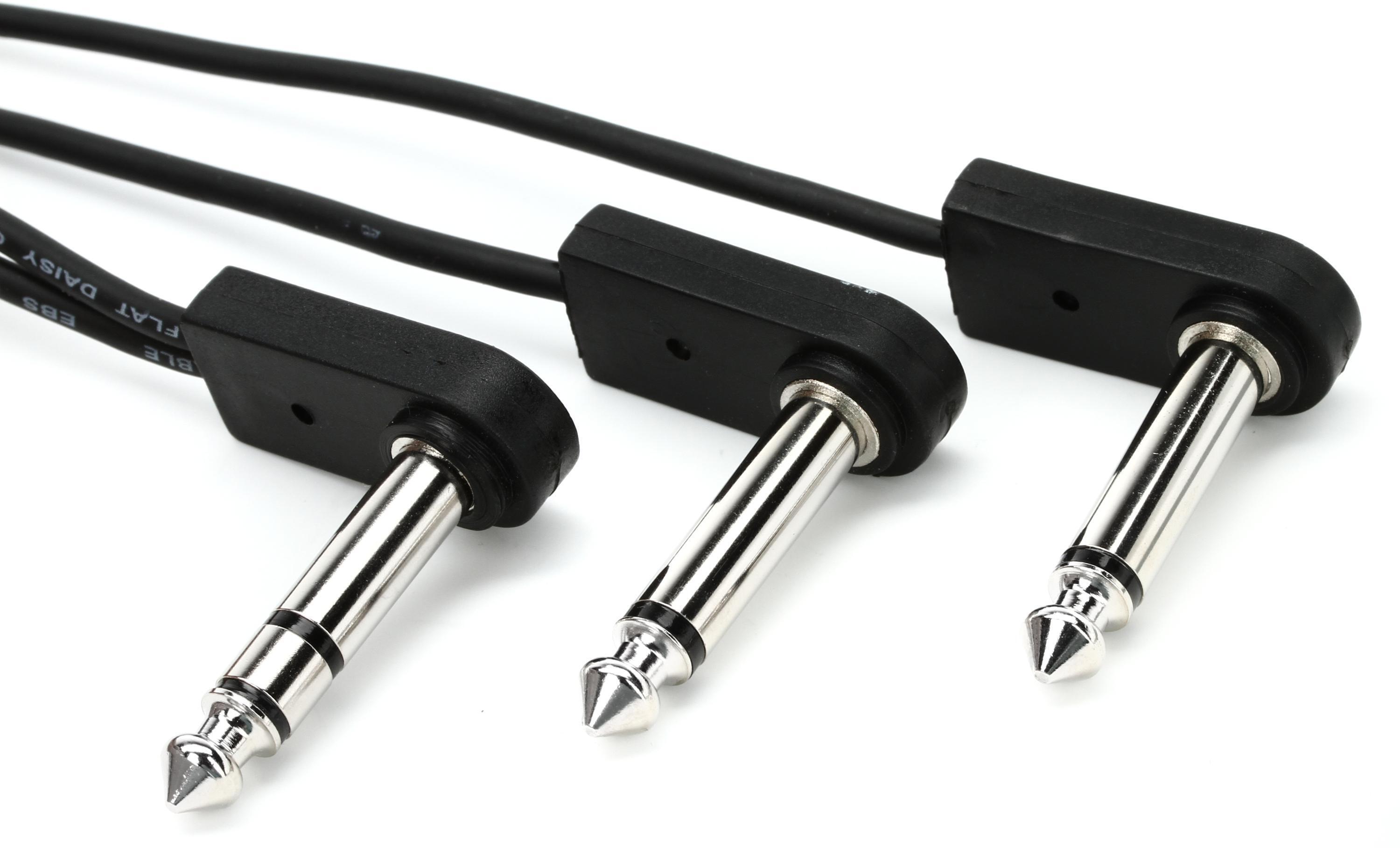 EBS ICY30 Right Angle Flat Insert Cable 1/4 inch TRS Male to Dual 1/