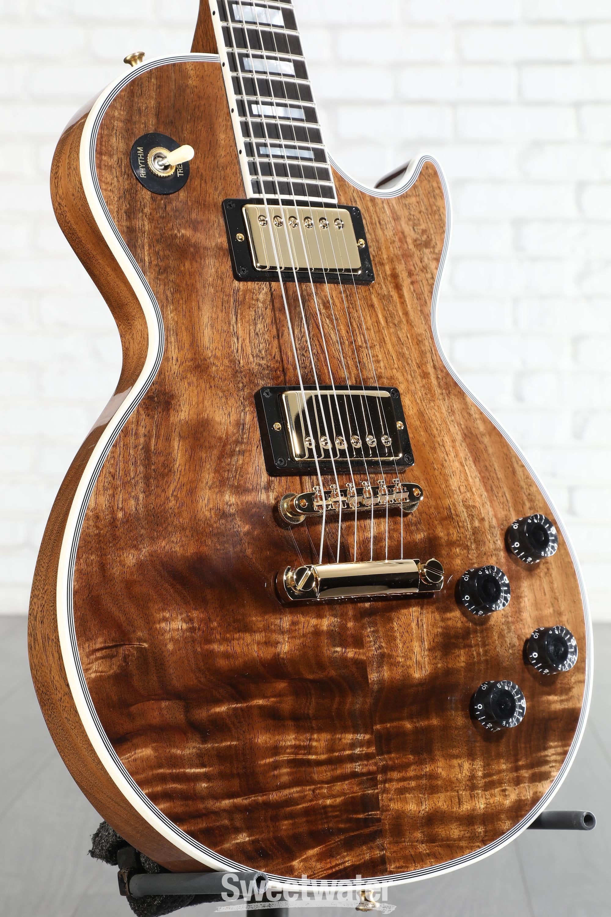 Photo of Gibson Custom Les Paul Custom Axcess Figured Top Electric Guitar - Natural, Gloss, Sweetwater Exclusive