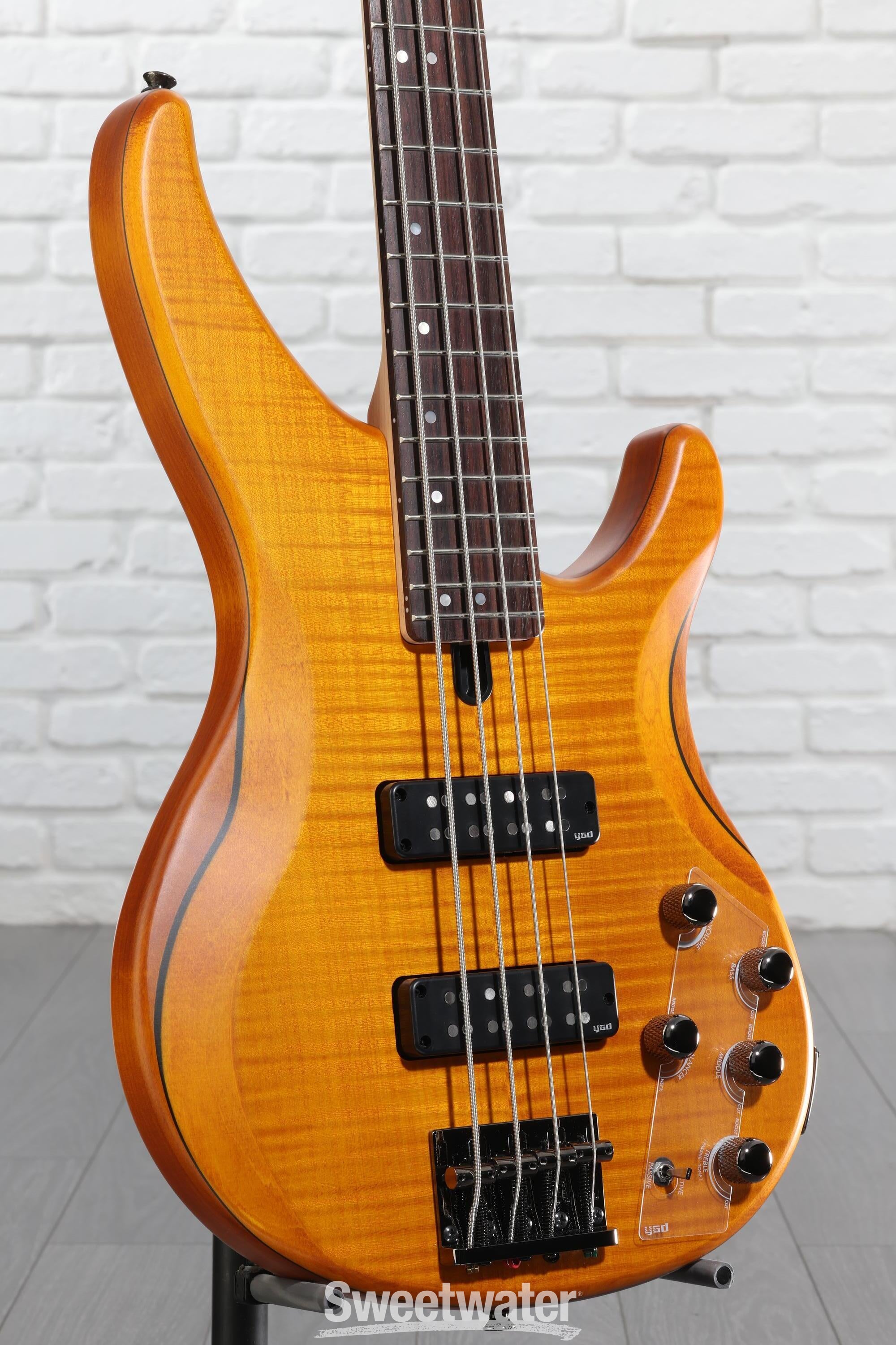 Yamaha TRBX604FM 4-string Bass Guitar - Matte Amber | Sweetwater