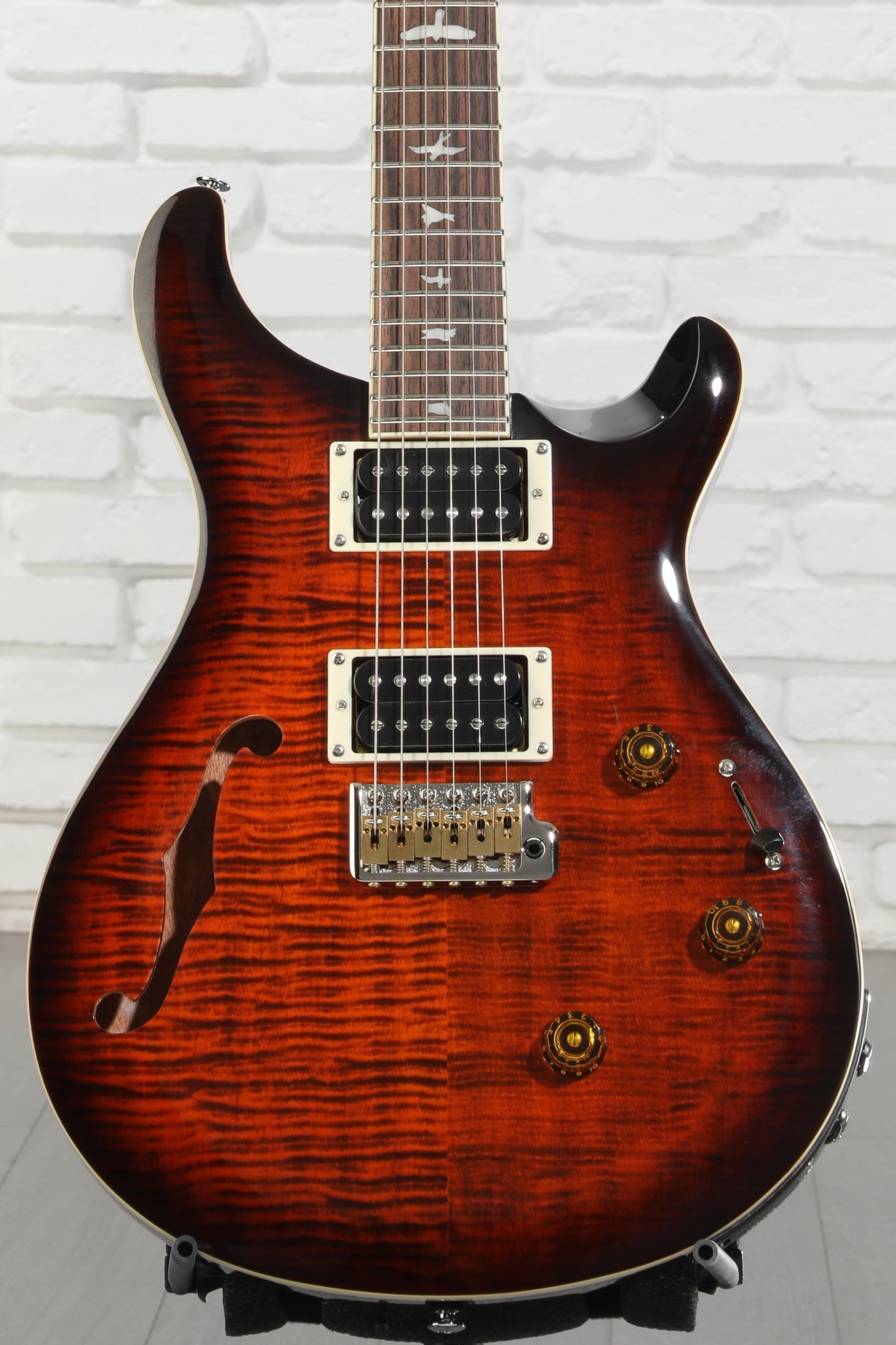 PRS SE Custom 24 Semi-Hollow Piezo Electric Guitar - Orange Tiger