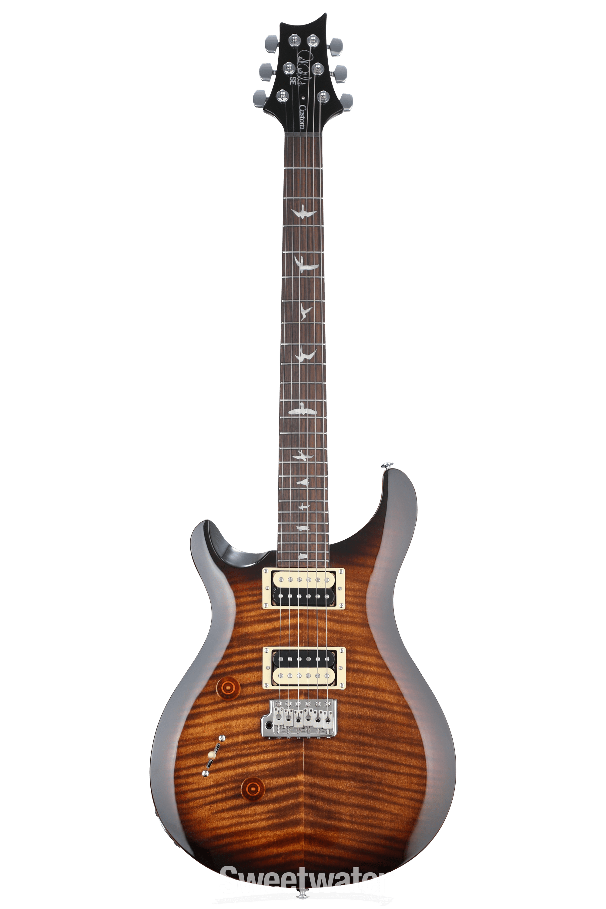 Prs Se Custom 24 Left Handed Electric Guitar Black Gold Sunburst