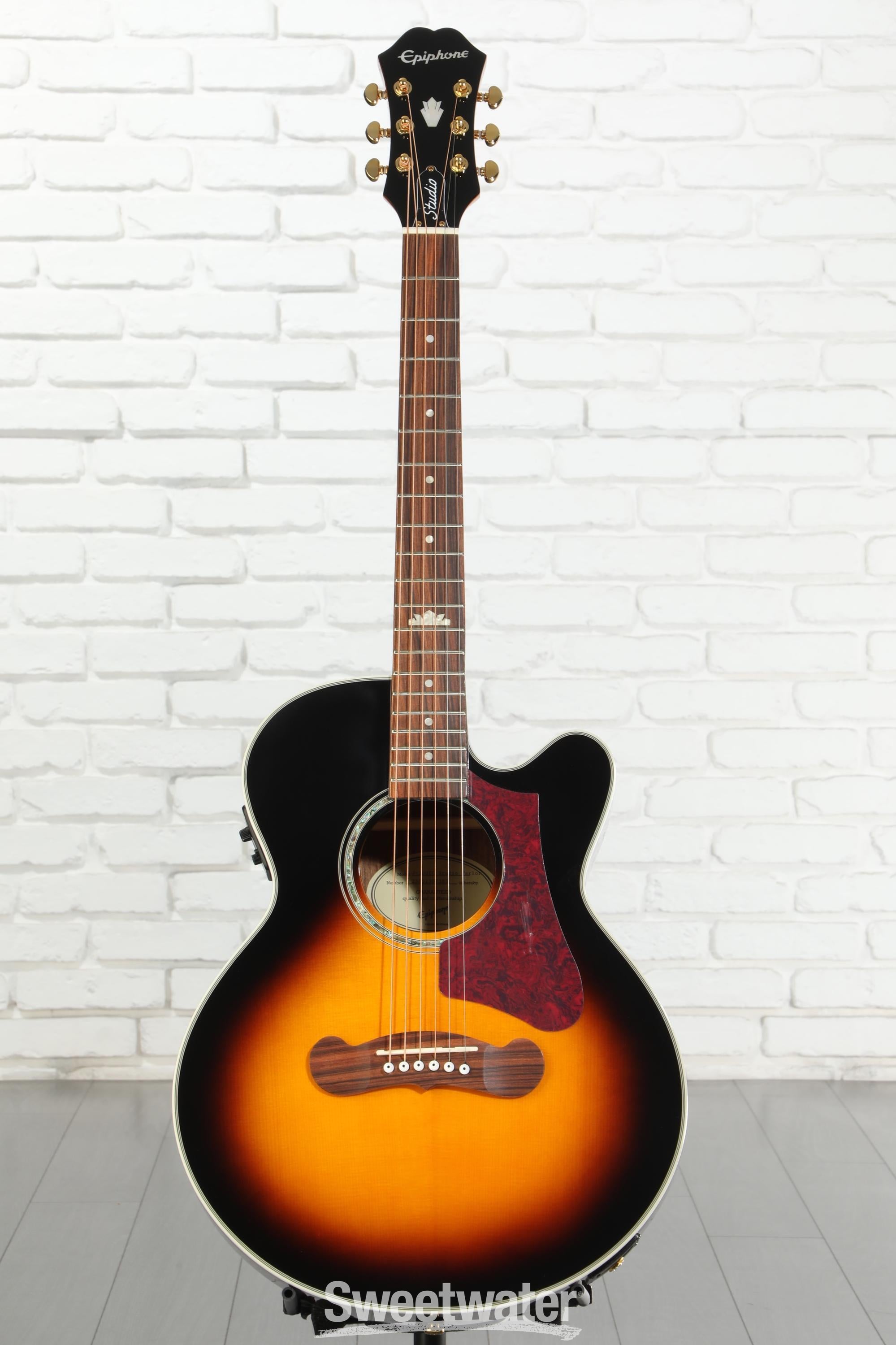 epiphone エレアコ　j-200ec oasis Epiphone J-200EC Studio Acoustic-Electric Guitar - Vintage Natural