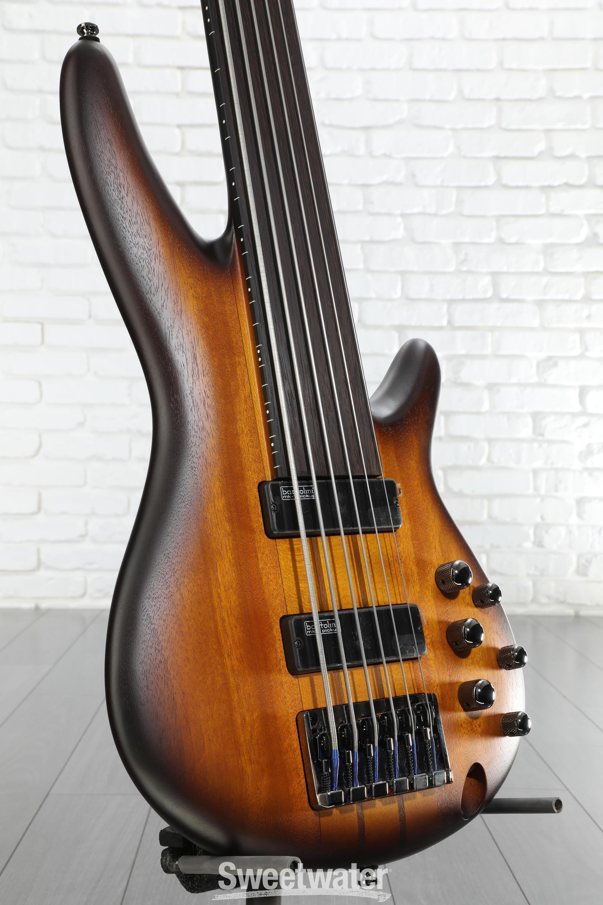 Ibanez SRF706 Fretless Bass Guitar - Brown Burst Flat | Sweetwater