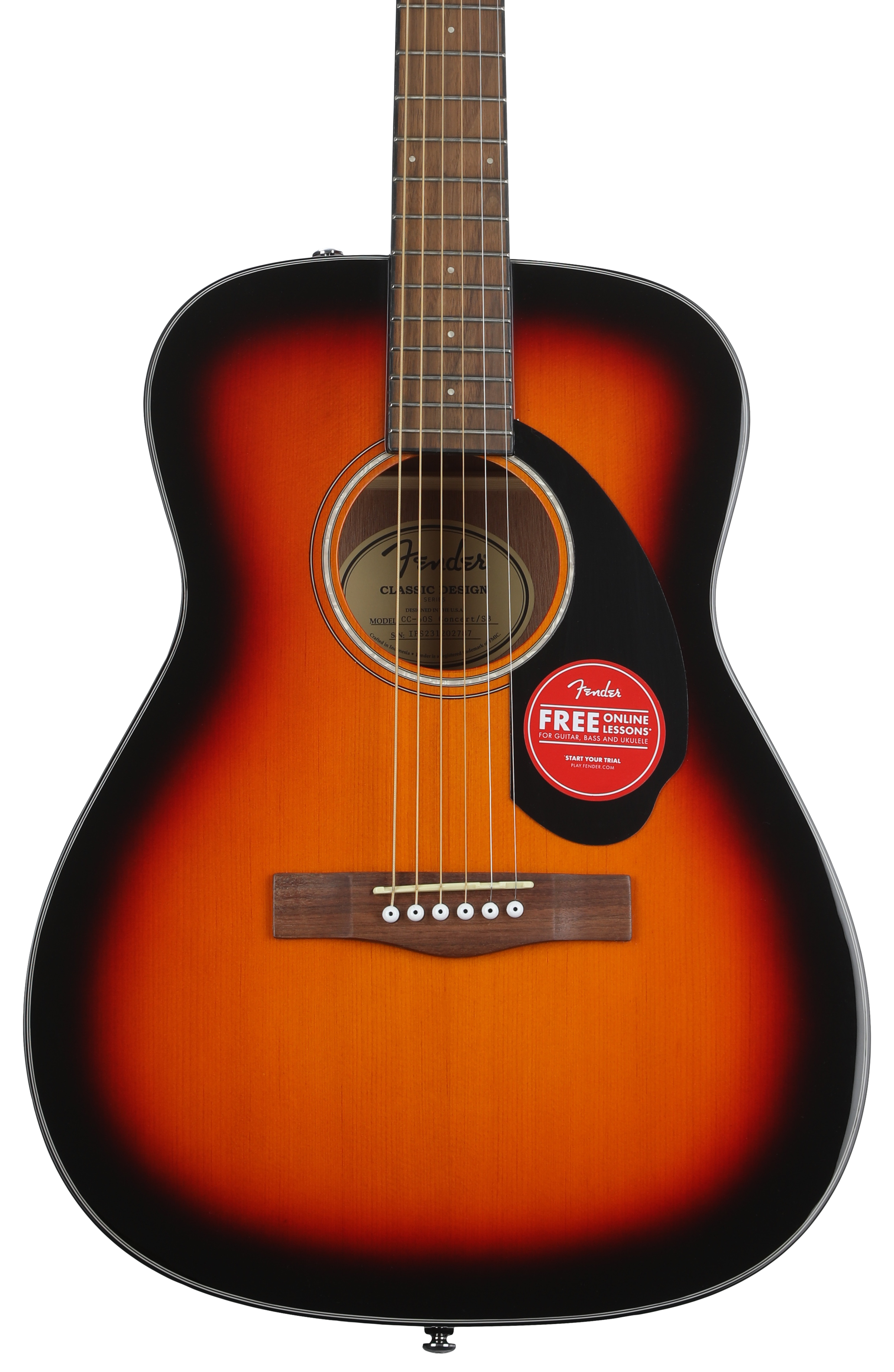 Fender CC-60S Concert Acoustic Guitar - 3-color Sunburst