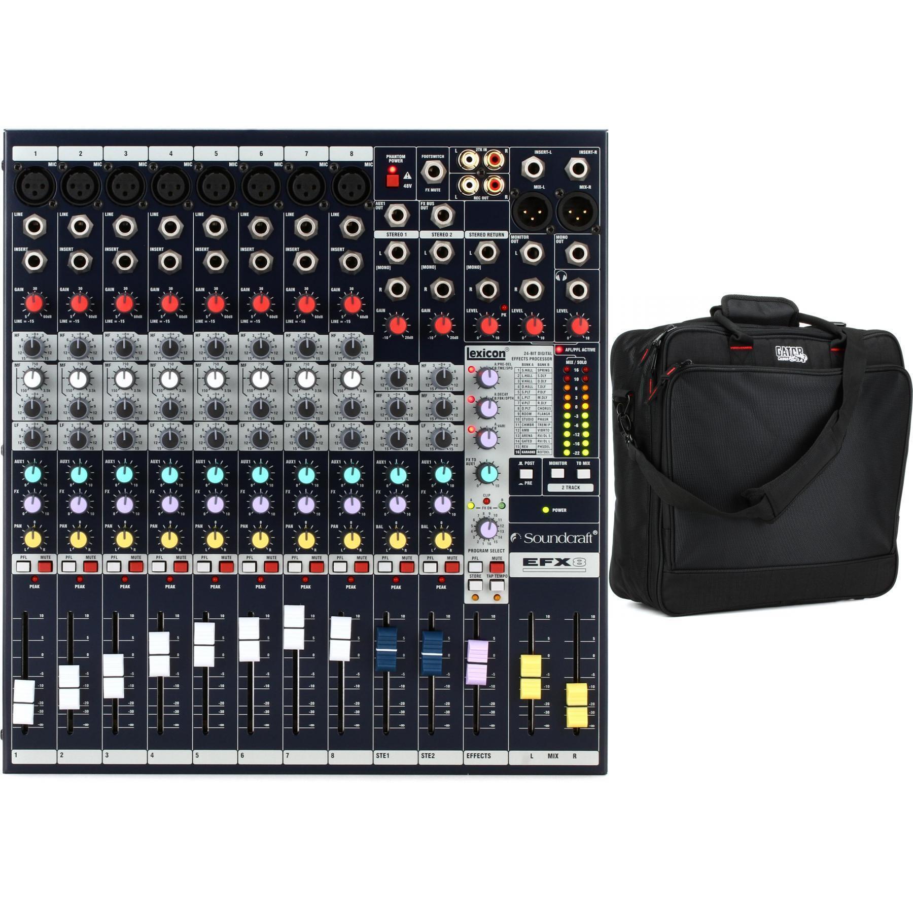 Soundcraft EFX8 8-channel Mixer and Bag Bundle