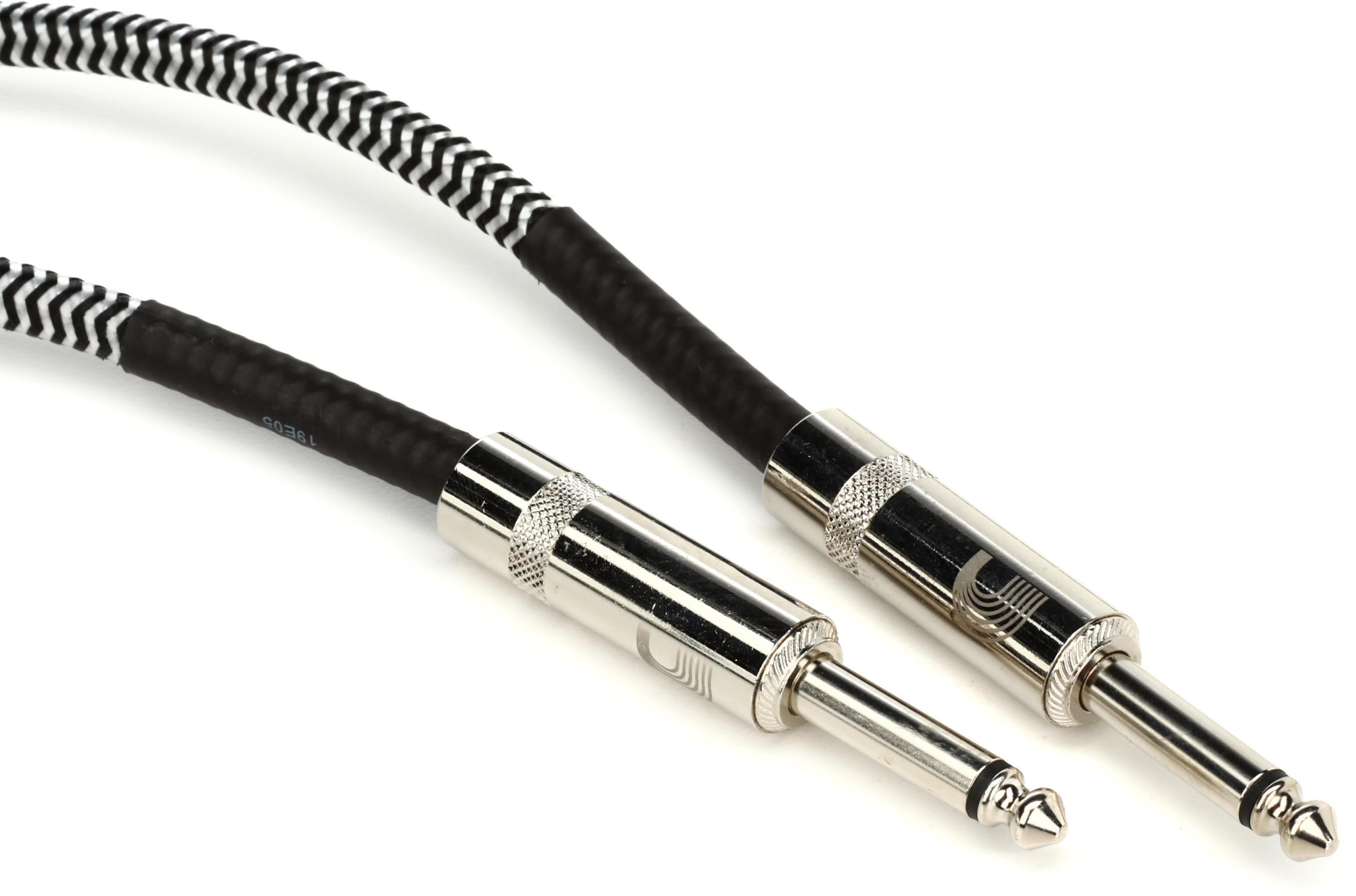 Photo of D'Addario PW-BG-10BG Braided Straight to Straight Instrument Cable - 10 foot Grey
