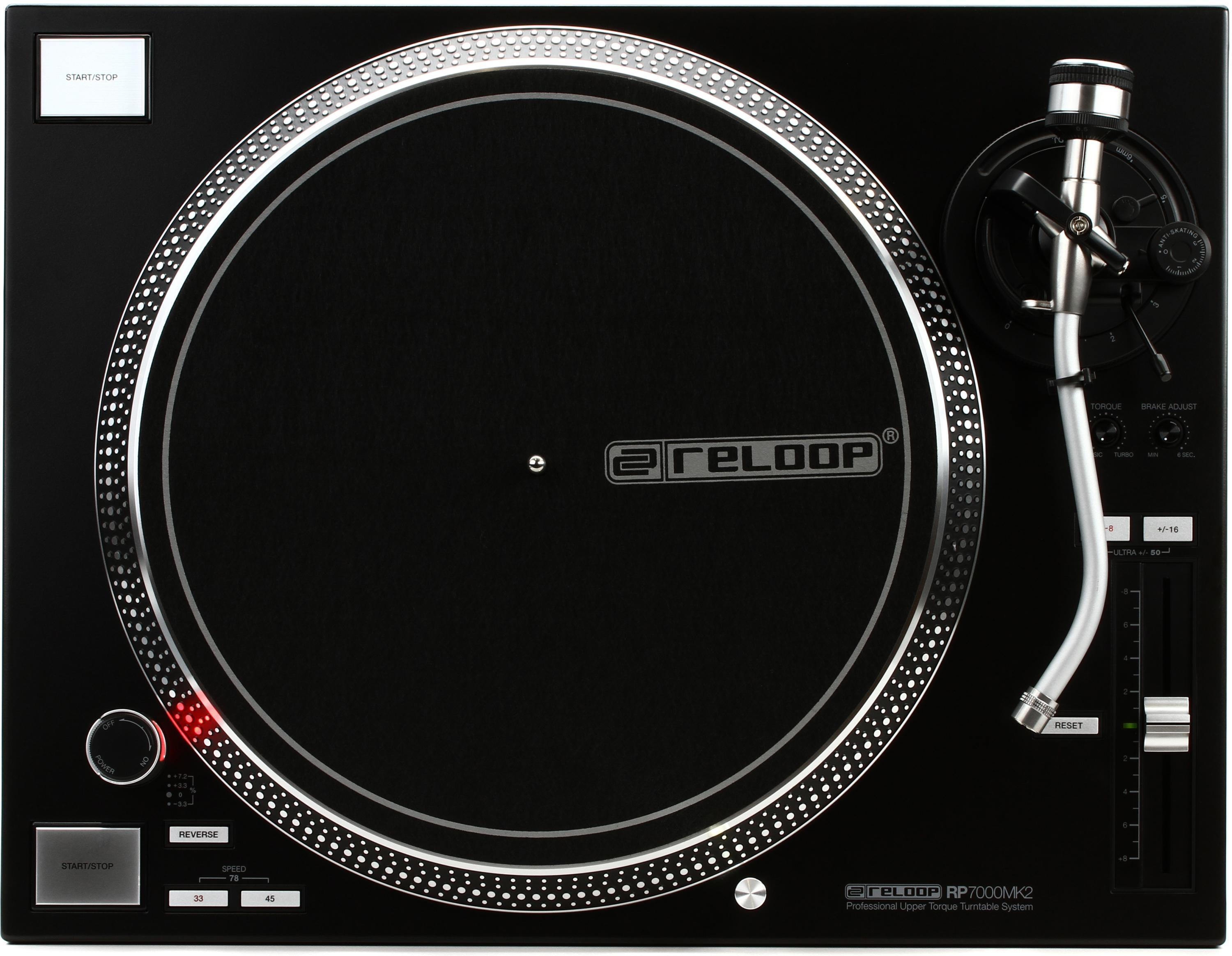 Reloop RP-7000 Quartz Driven DJ Turntable with Upper-Torque Direct Drive,  Black 