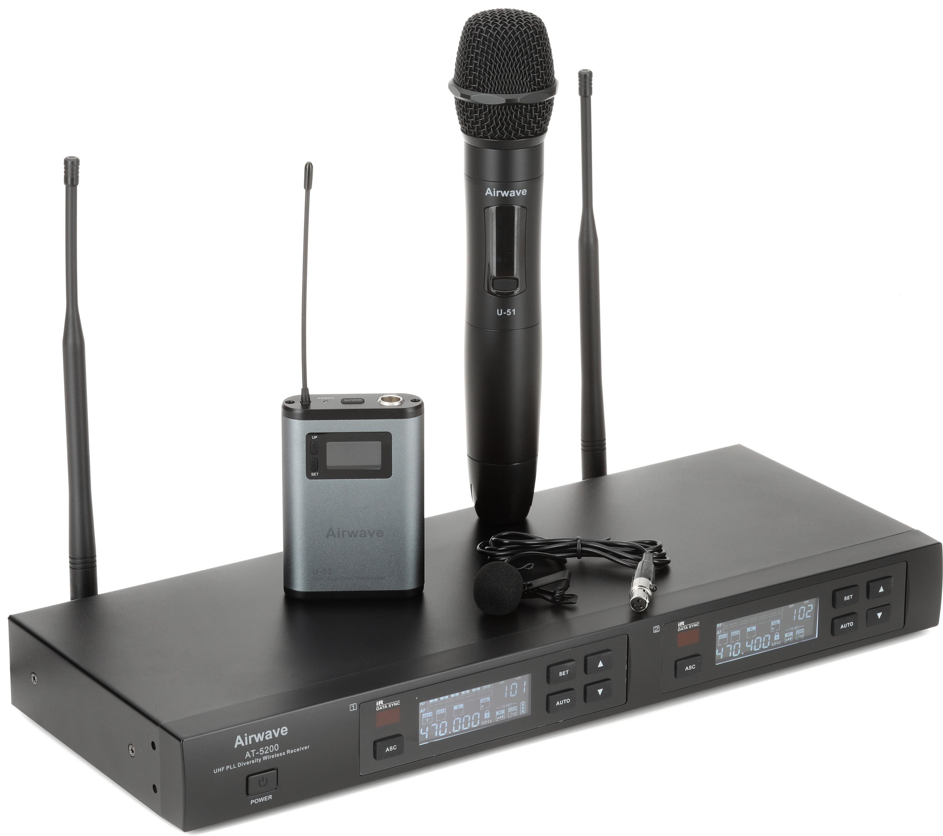 Wireless Lavalier/Headset Microphone System Dual high quality Bodypack Transmitters&Receiver