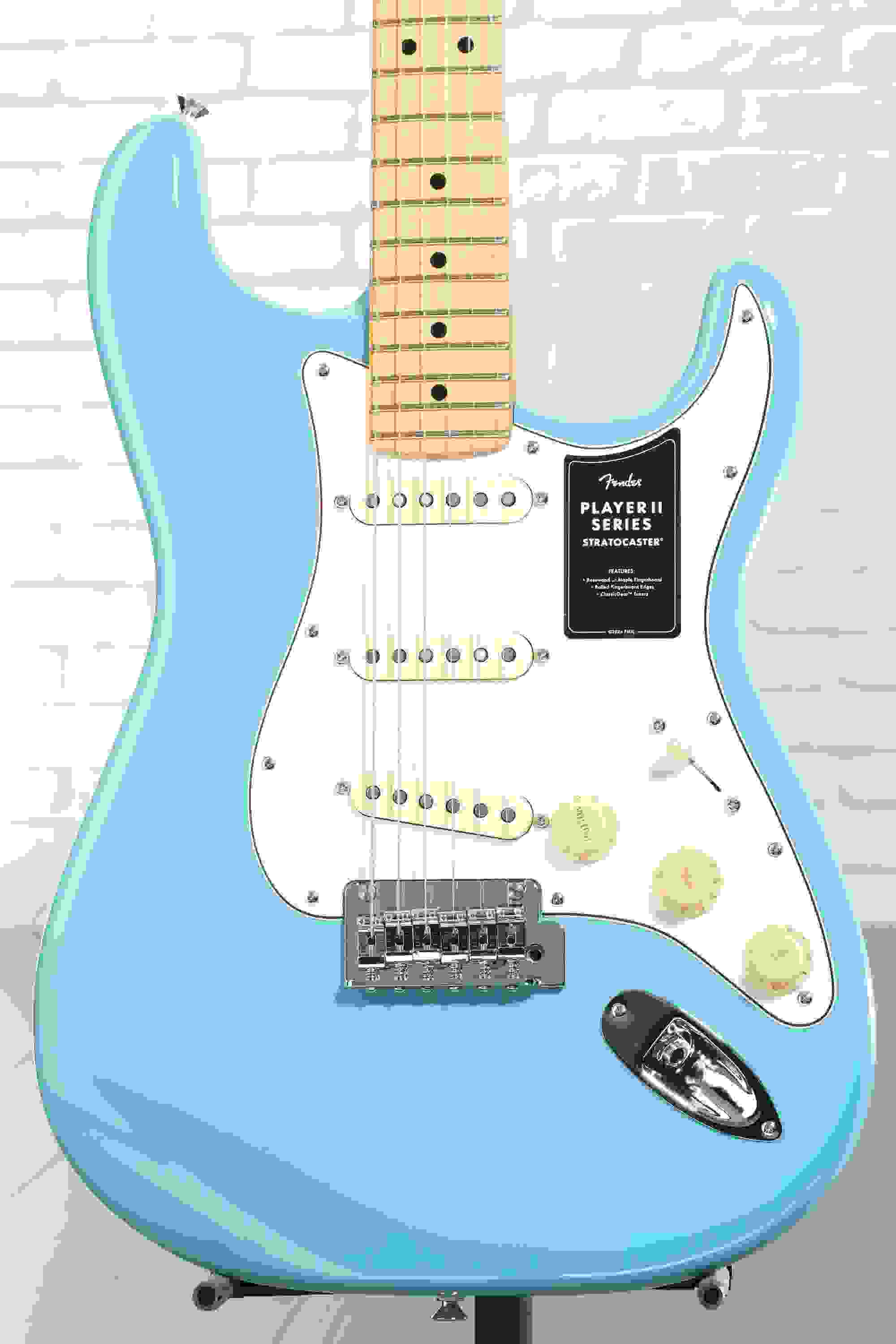 Fender Player II Stratocaster Electric Guitar - Aquatone Blue with Maple Fingerboard