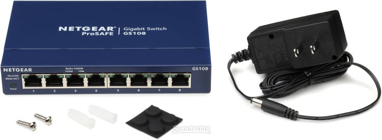 Netgear ProSafe GS108 Ethernet Switch 8-Port | Sweetwater | Switch