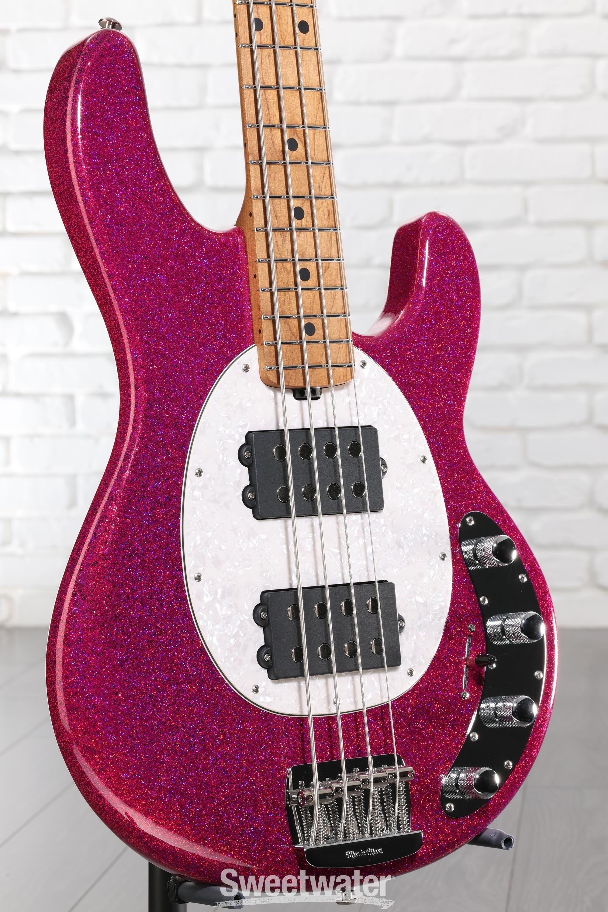 Photo of Ernie Ball Music Man StingRay Special HH Electric Bass Guitar - Soda Pink Sparkle, Roasted Maple Fingerboard
