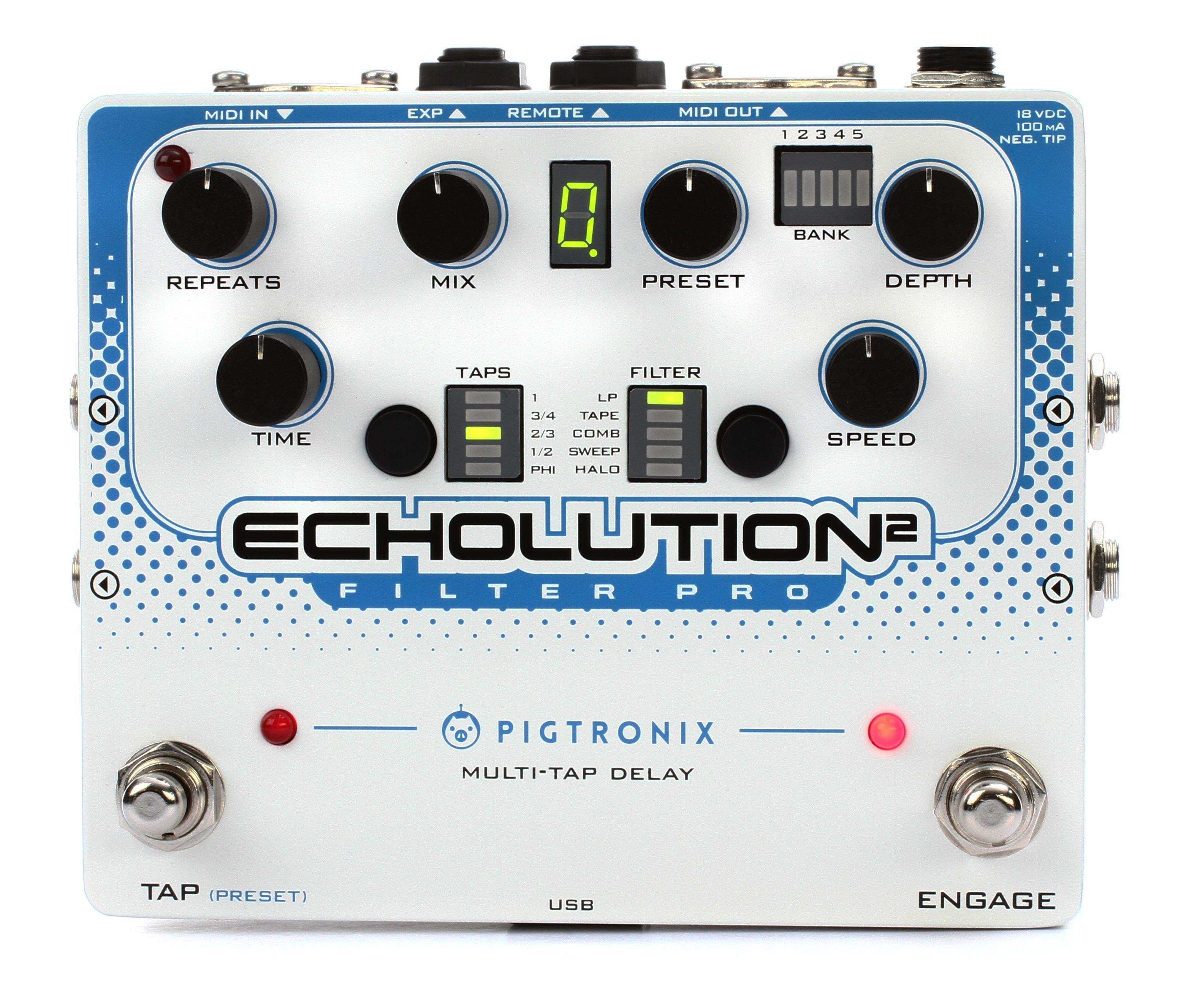 Pedal　Filter　Delay　Echolution　Multi-Tap　Pro　Pigtronix　Sweetwater