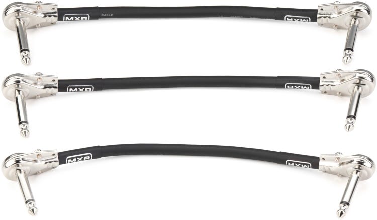 MXR 3PDCP06 Right Angle to Right Angle Pedalboard Patch Cable - 6-inch (3-pack)