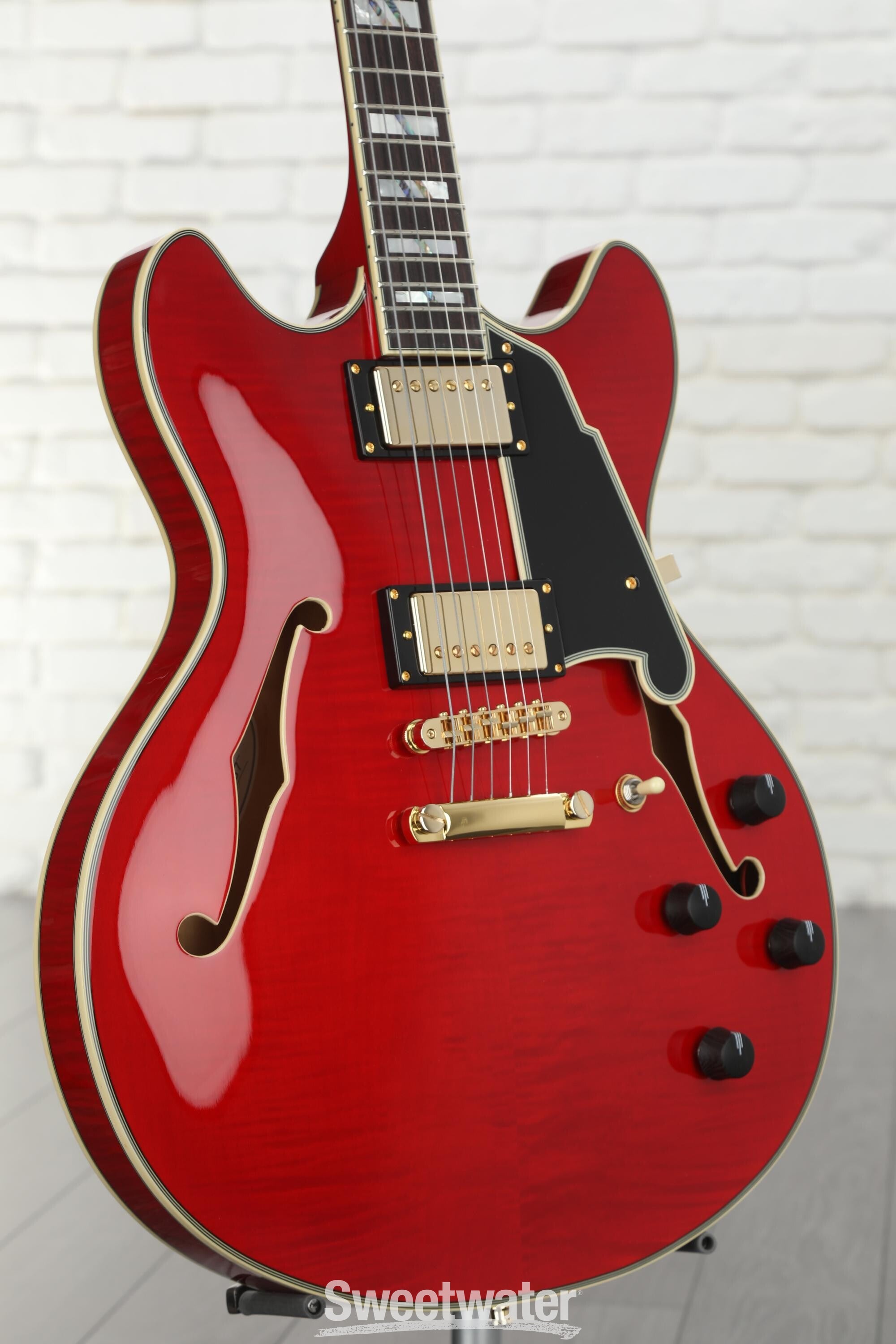 D'Angelico Excel DC Semi-hollowbody Electric Guitar - Trans Cherry