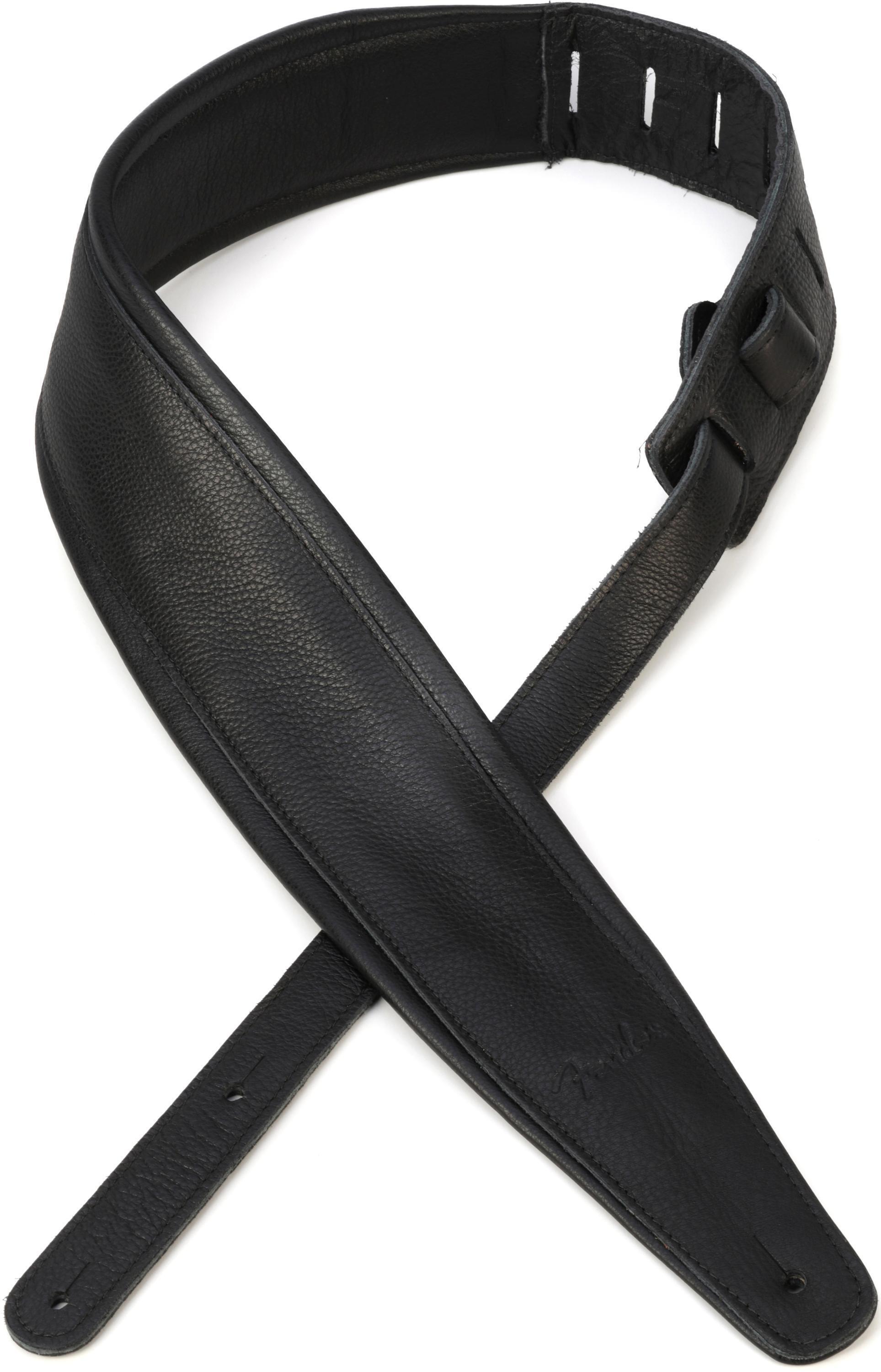 Photo of Fender Premium Leather Guitar Strap - Black