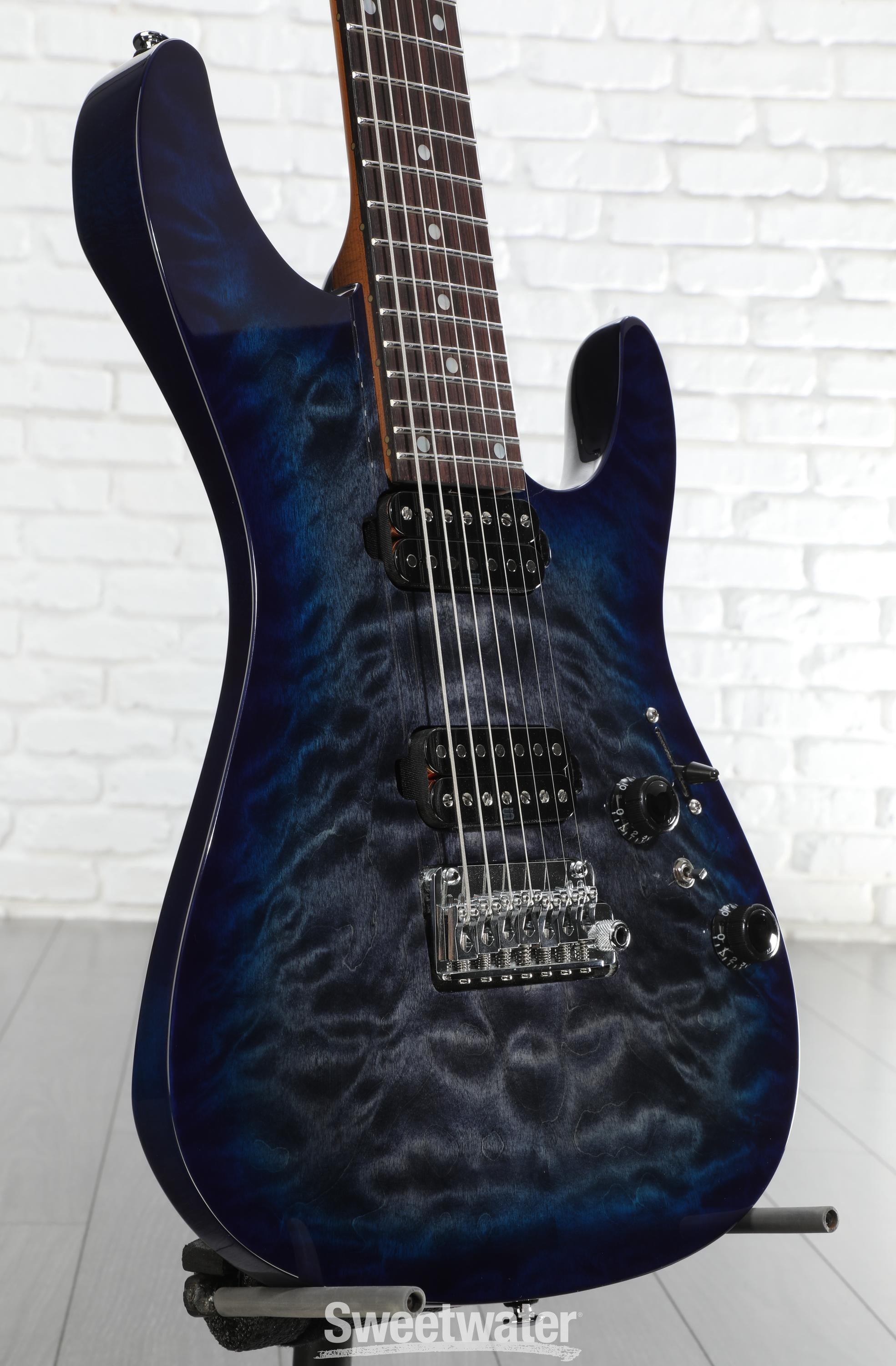 Ibanez Premium AZ427P2QM 7-string Electric Guitar - Twilight Blue