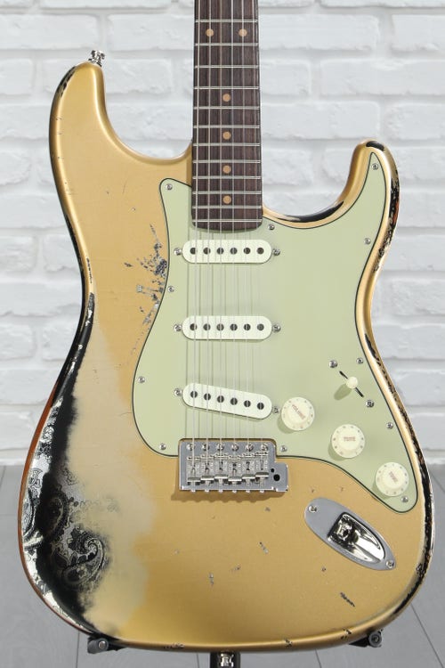 Fender Custom Shop GT11 Stratocaster Electric Guitar - Aztec Gold over Aged Black Paisley, Heavy Relic, Sweetwater Exclusive