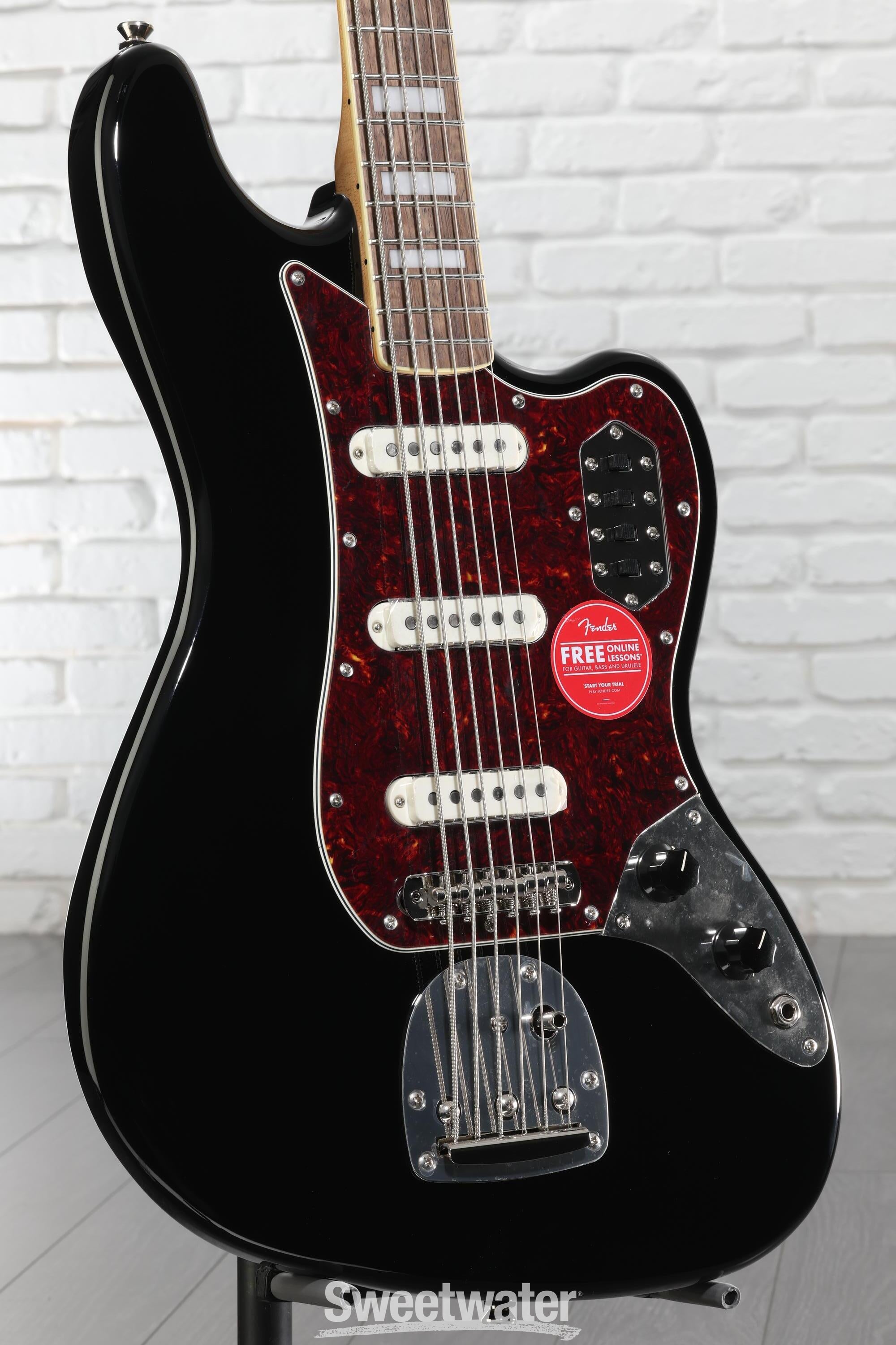 Squier Classic Vibe Bass VI Guitar - Black | Sweetwater