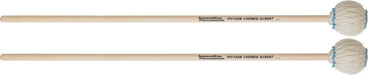 Innovative Percussion IP3101B Ludwig Albert Series Extra Soft Marimba Mallets - Off-White Yarn - Birch