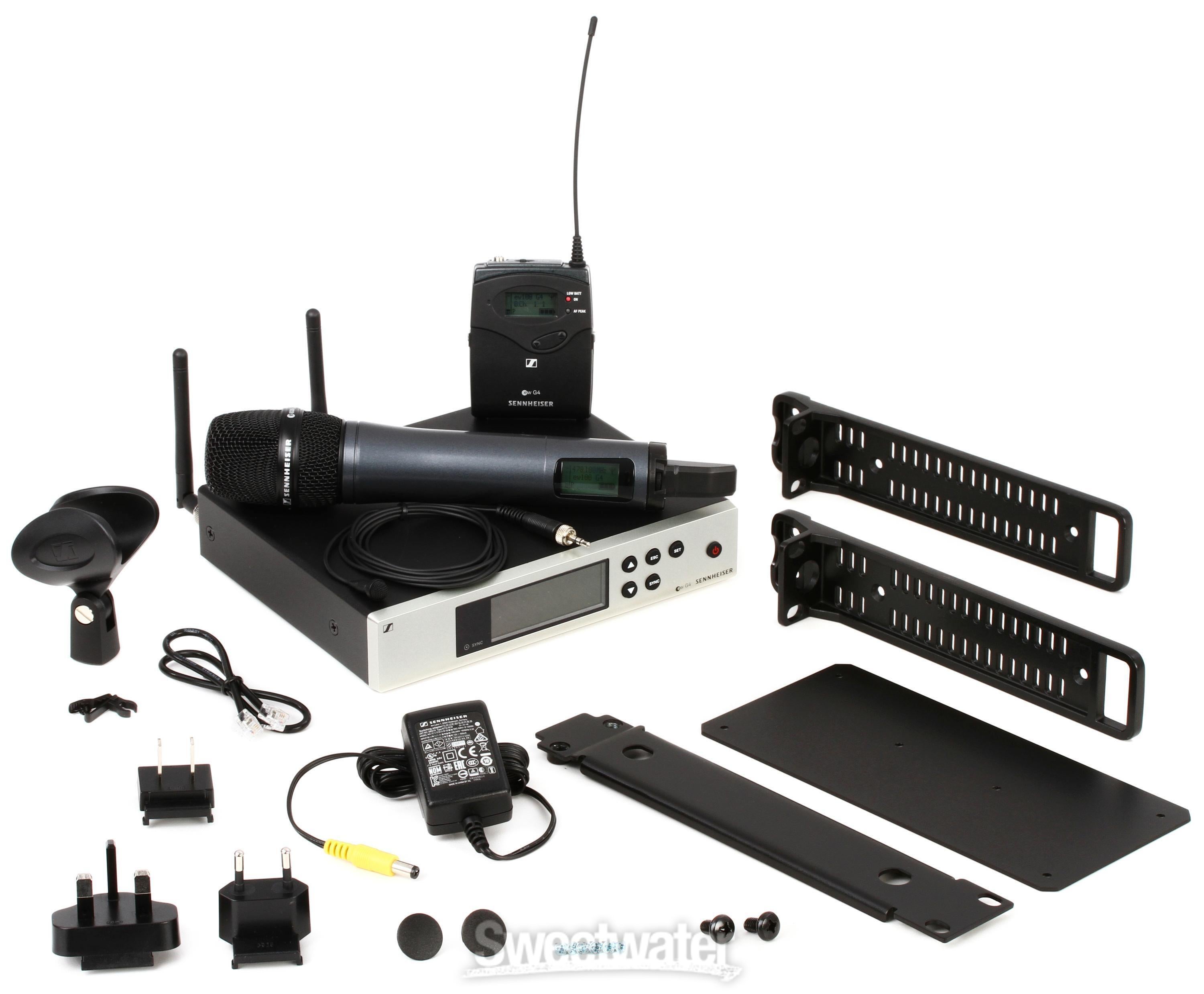 Sennheiser EW 100 G4-ME2/835-S Combo Wireless Handheld and Lavalier  Microphone System - A1 Band