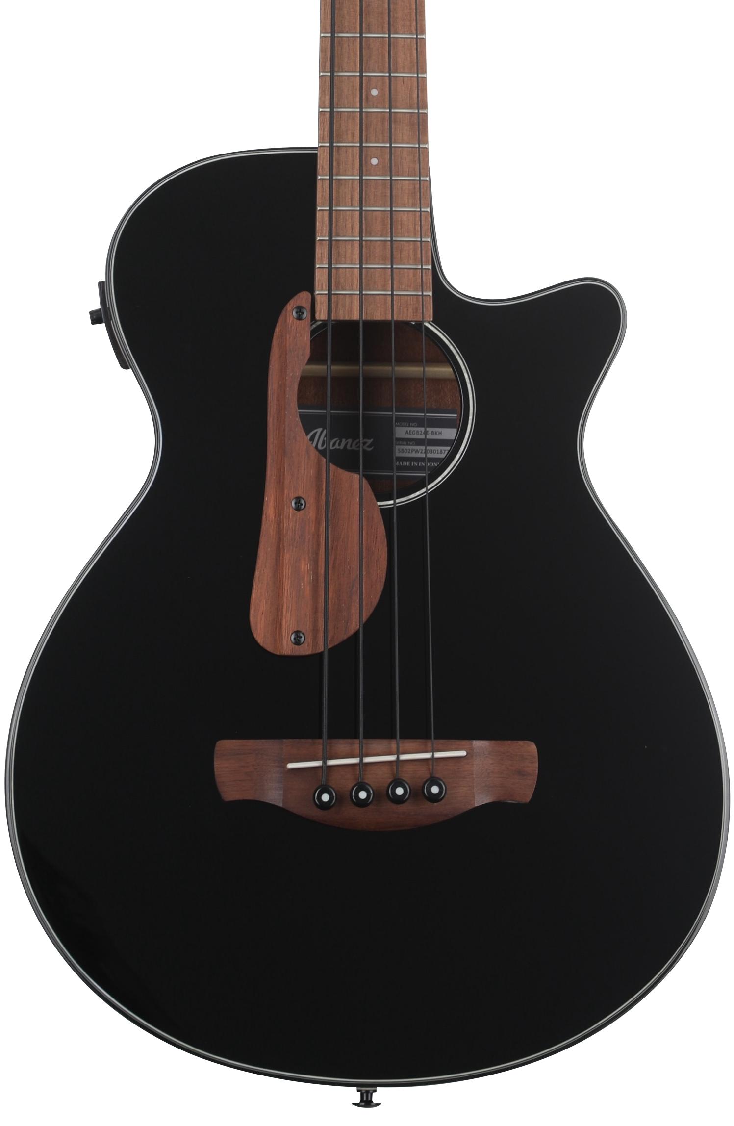 Ibanez AEGB24E AEG Acousticelectric Bass Guitar Black High Gloss Sweetwater