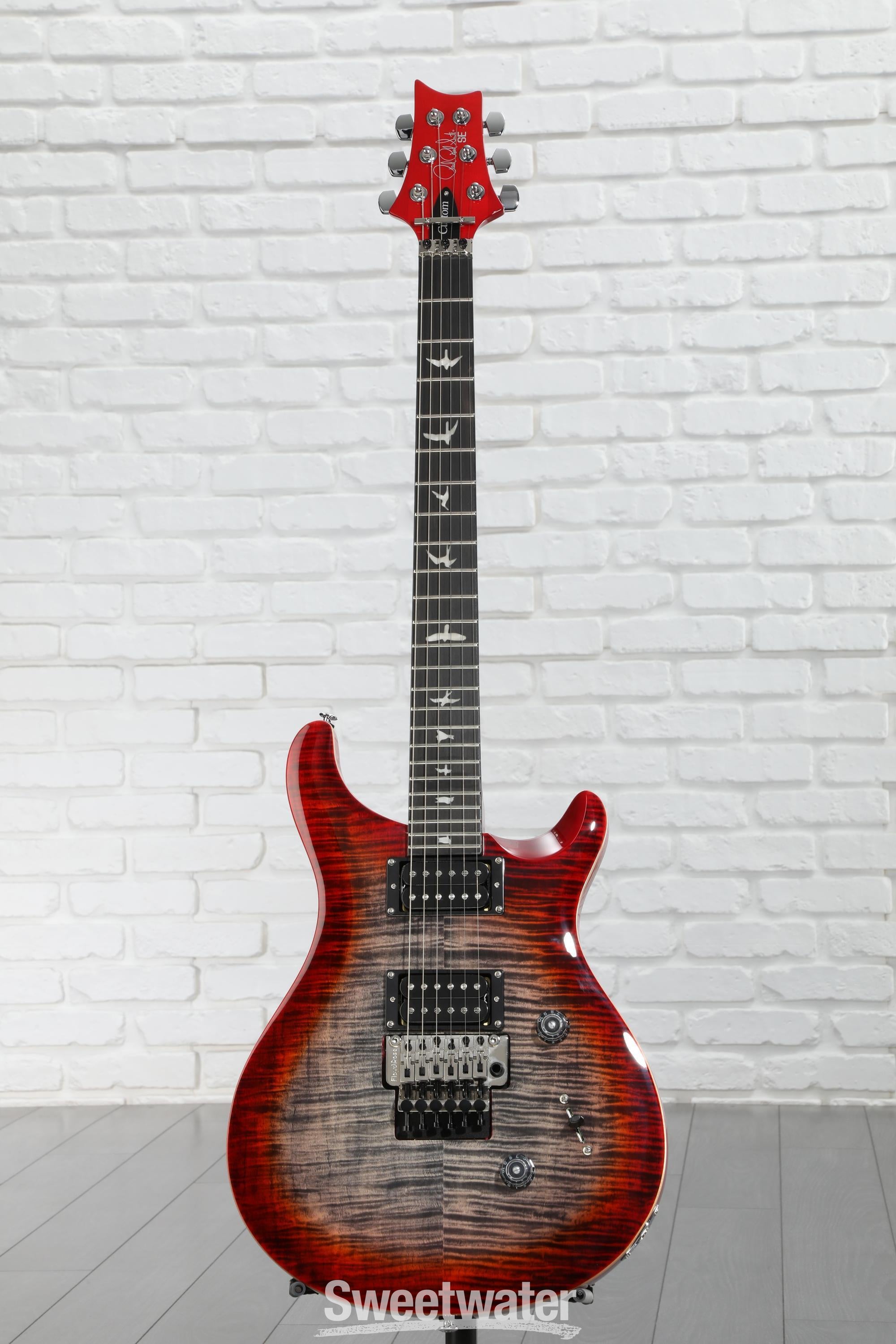 PRS SE Custom 24 Floyd Electric Guitar - Charcoal Cherry