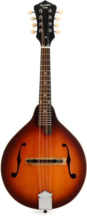 Recording King Dirty 30s A-style Mandolin Tobacco Sunburst