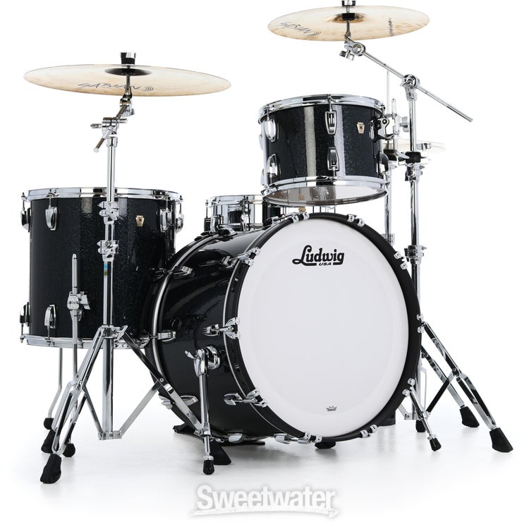 Ludwig Classic Maple Fab 3-piece Shell Pack - Hybrid Black Sparkle