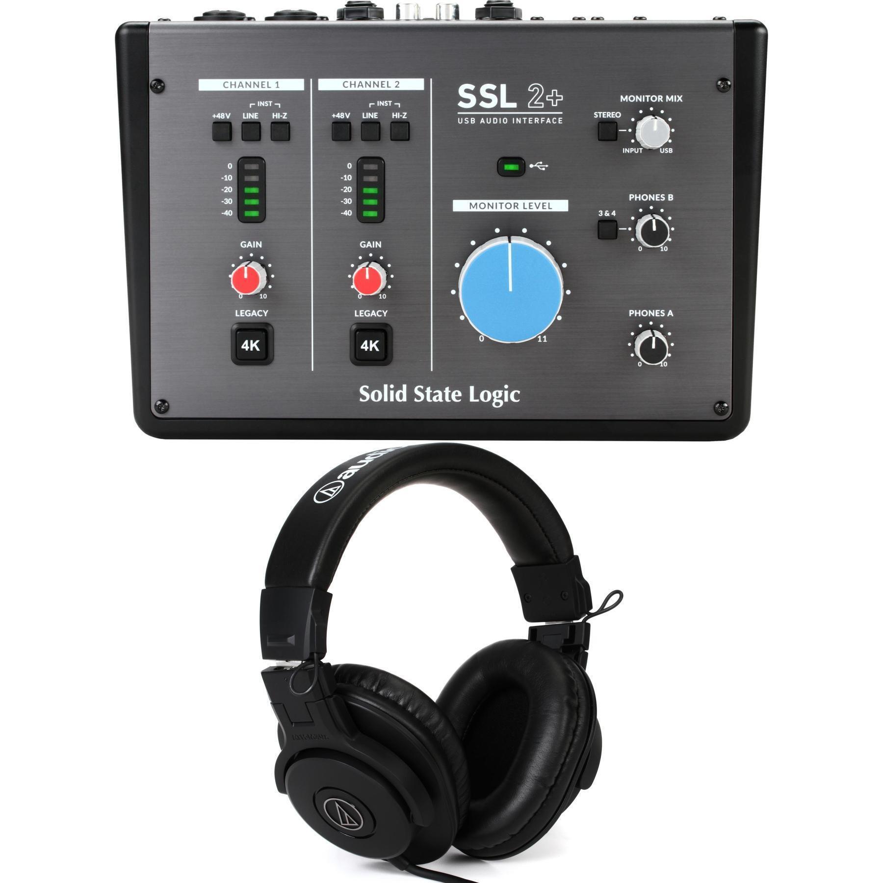 Solid State Logic SSL2+ USB Audio Interface and Headphones 