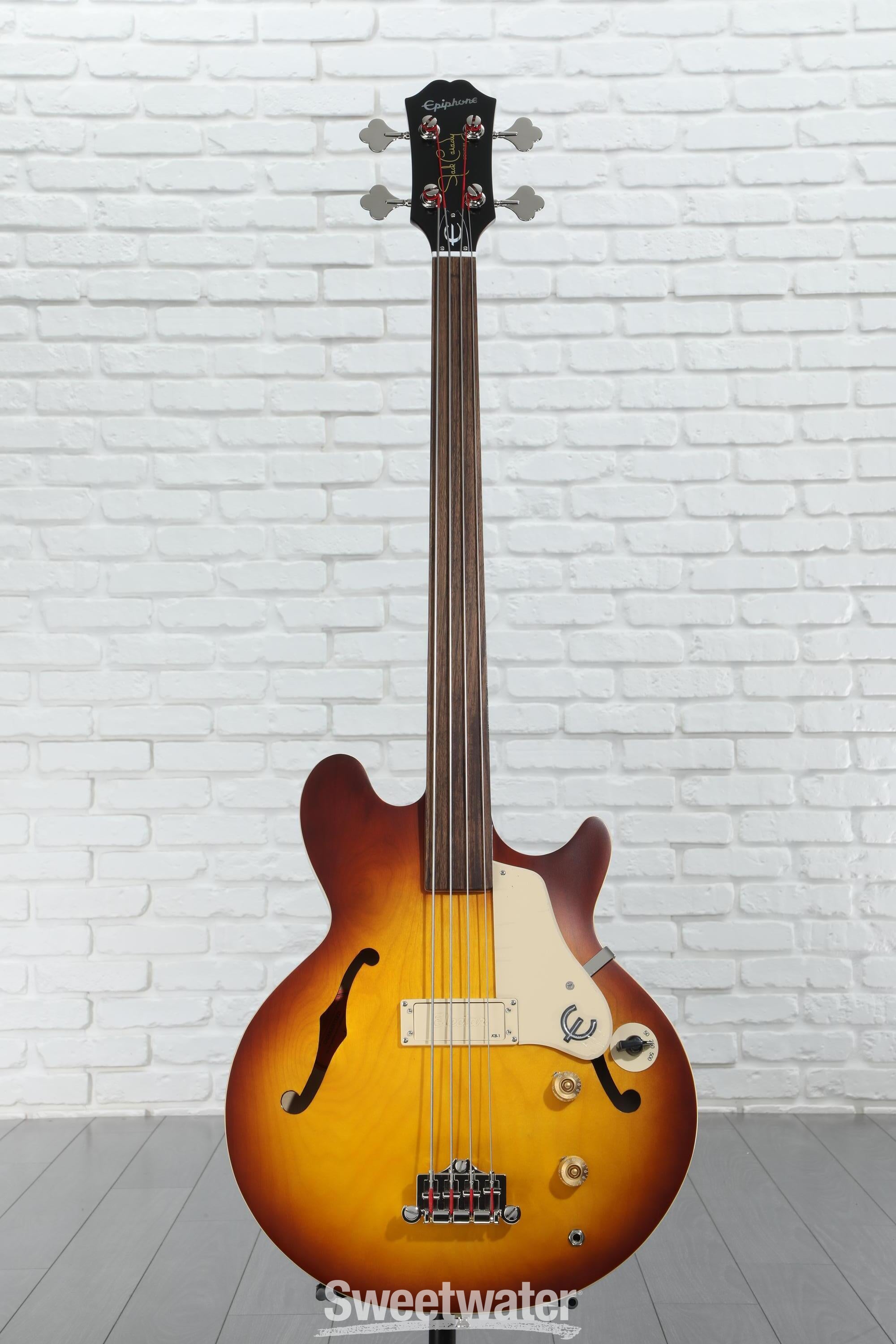 Epiphone Jack Casady Fretless Signature Bass Guitar - Aged
