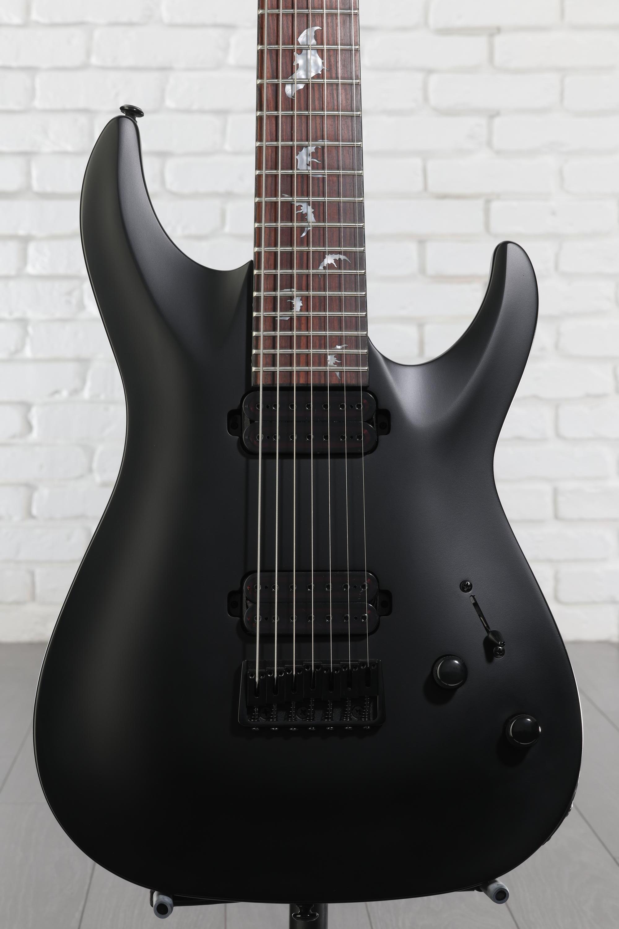 Schecter Damien-7 SBK Electric Guitar - Satin Black | Sweetwater