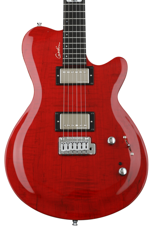 Godin DS-1 Daryl Stuermer Signature Electric Guitar - Translucent Red Flame