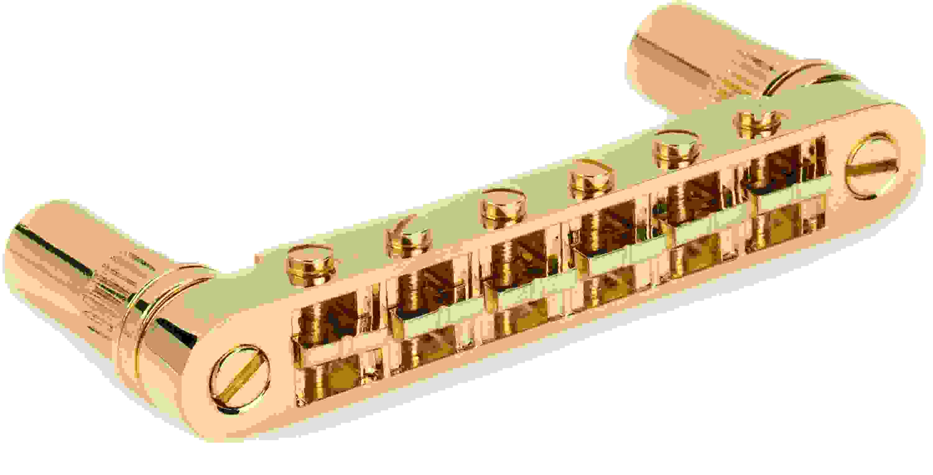 Graph Tech PM-8863-G0 ResoMax NV1 6mm Tune-o-matic Bridge with ResoMax Saddles - Gold