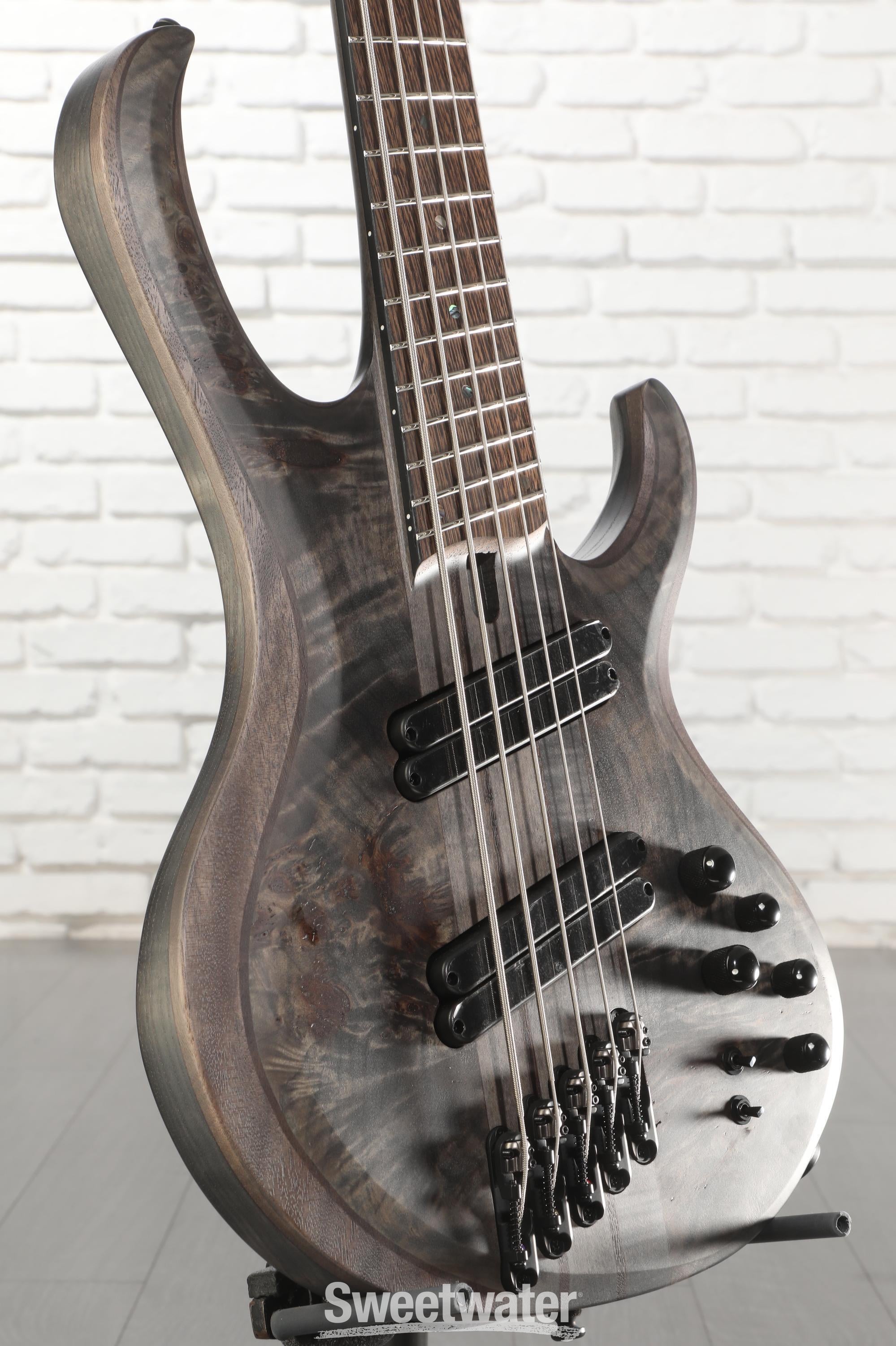Photo of Ibanez Bass Workshop BTB805MS 5-string Bass Guitar - Transparent Grey Flat