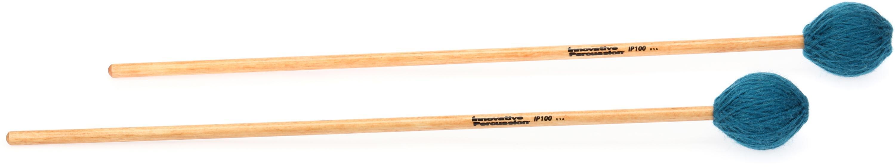 Photo of Innovative Percussion IP100 Soft Marimba Mallets - Teal Yarn - Birch