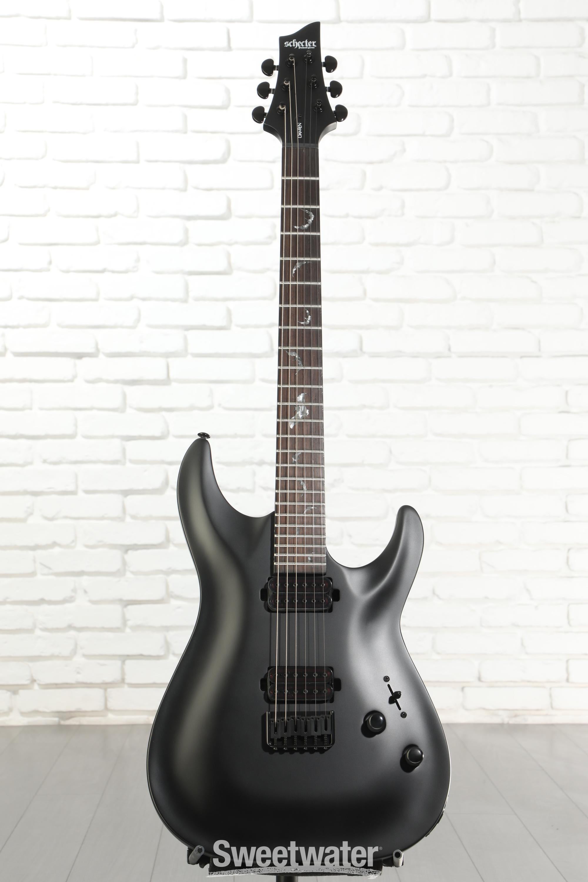 Schecter Damien-6 SBK Electric Guitar - Satin Black | Sweetwater