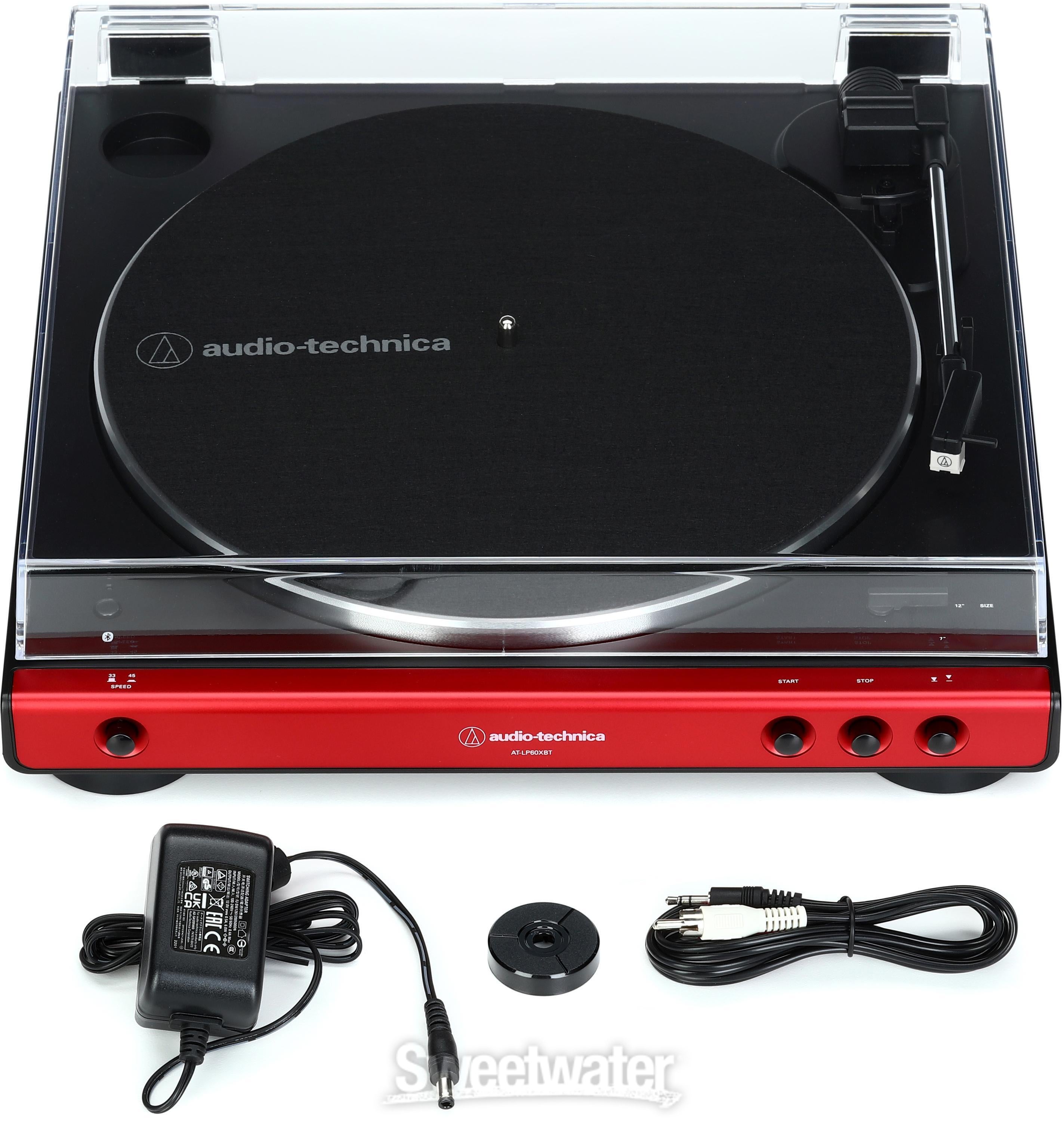 Audio-Technica AT-LP60XBT Wireless Belt-Drive Turntable with Bluetooth -  Red | Sweetwater