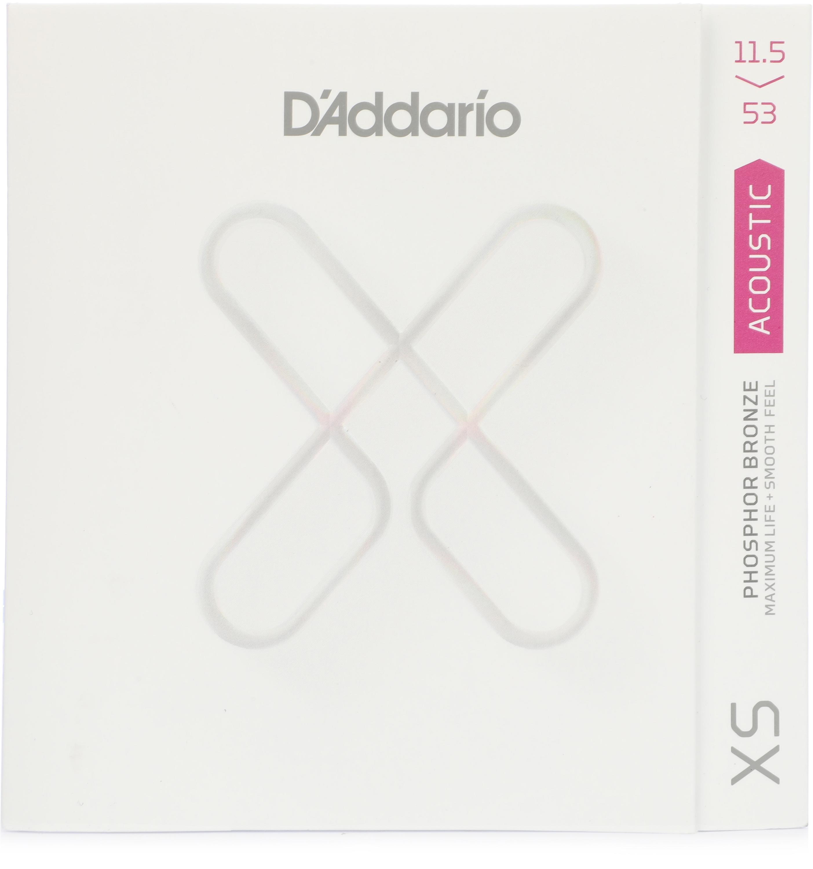 D'Addario XSAPB11553 XS Phosphor Bronze Coated Acoustic Guitar Strings - .0115-.053 Custom Light Plus