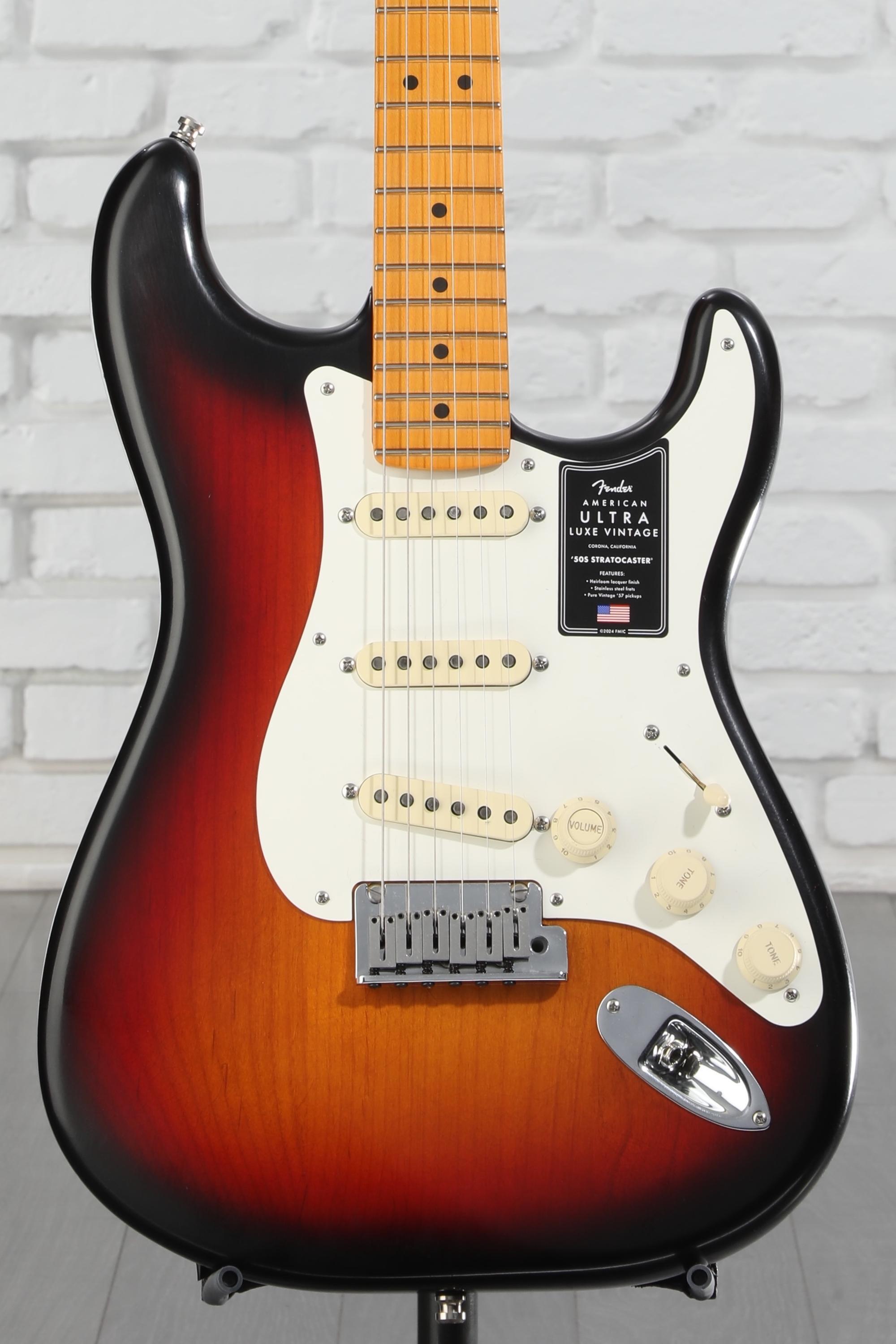 Fender American Ultra Luxe Vintage '50s Stratocaster Electric Guitar - 3-color Sunburst, Heirloom Lacquer