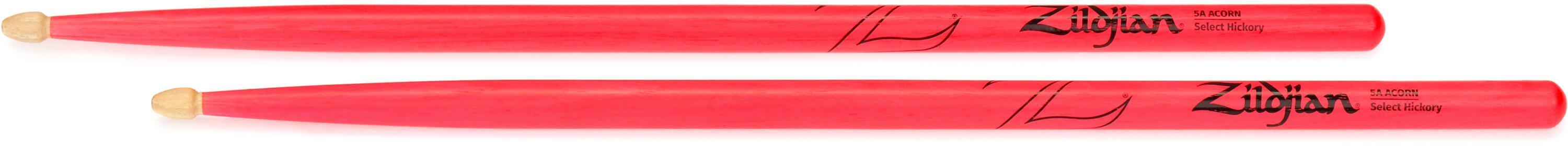 Zildjian Acorn Drumsticks - 5A - Neon Pink | Sweetwater