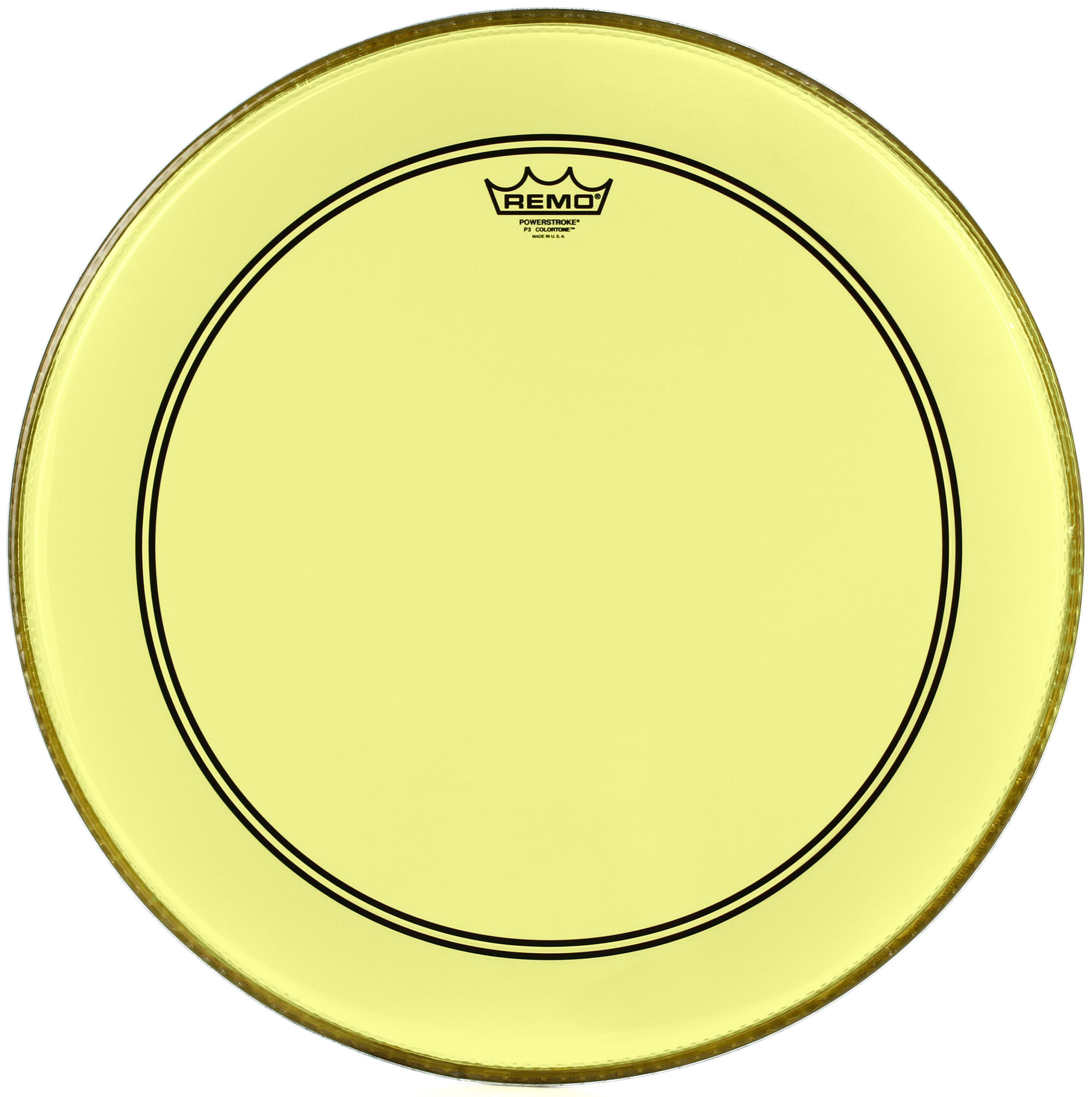 Photo of Remo Powerstroke P3 Colortone Yellow Bass Drumhead - 20 inch