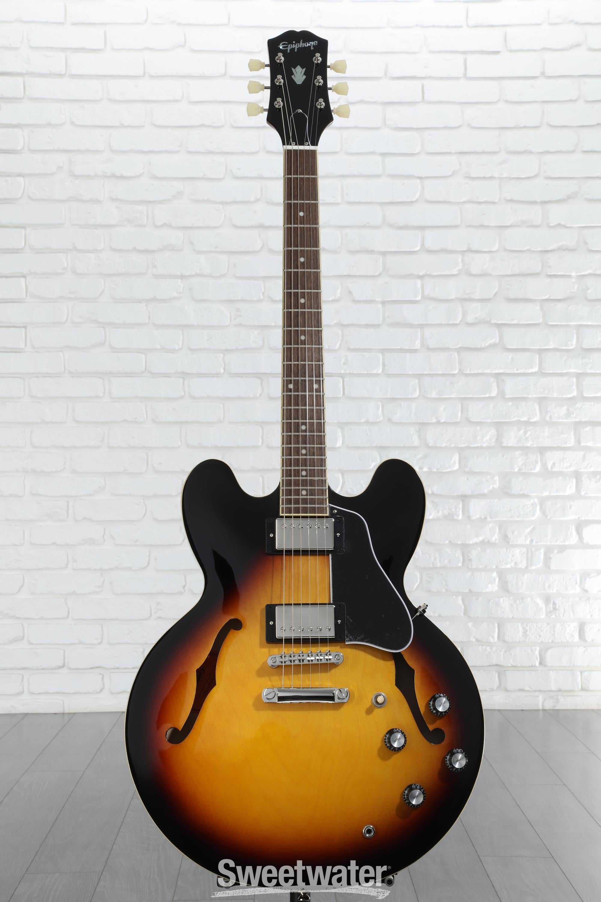 ギター Epiphone ES-335 LH (Vinrage Sunburst) Epiphone Sweet and Soulful Semi-Hollow – Gibson